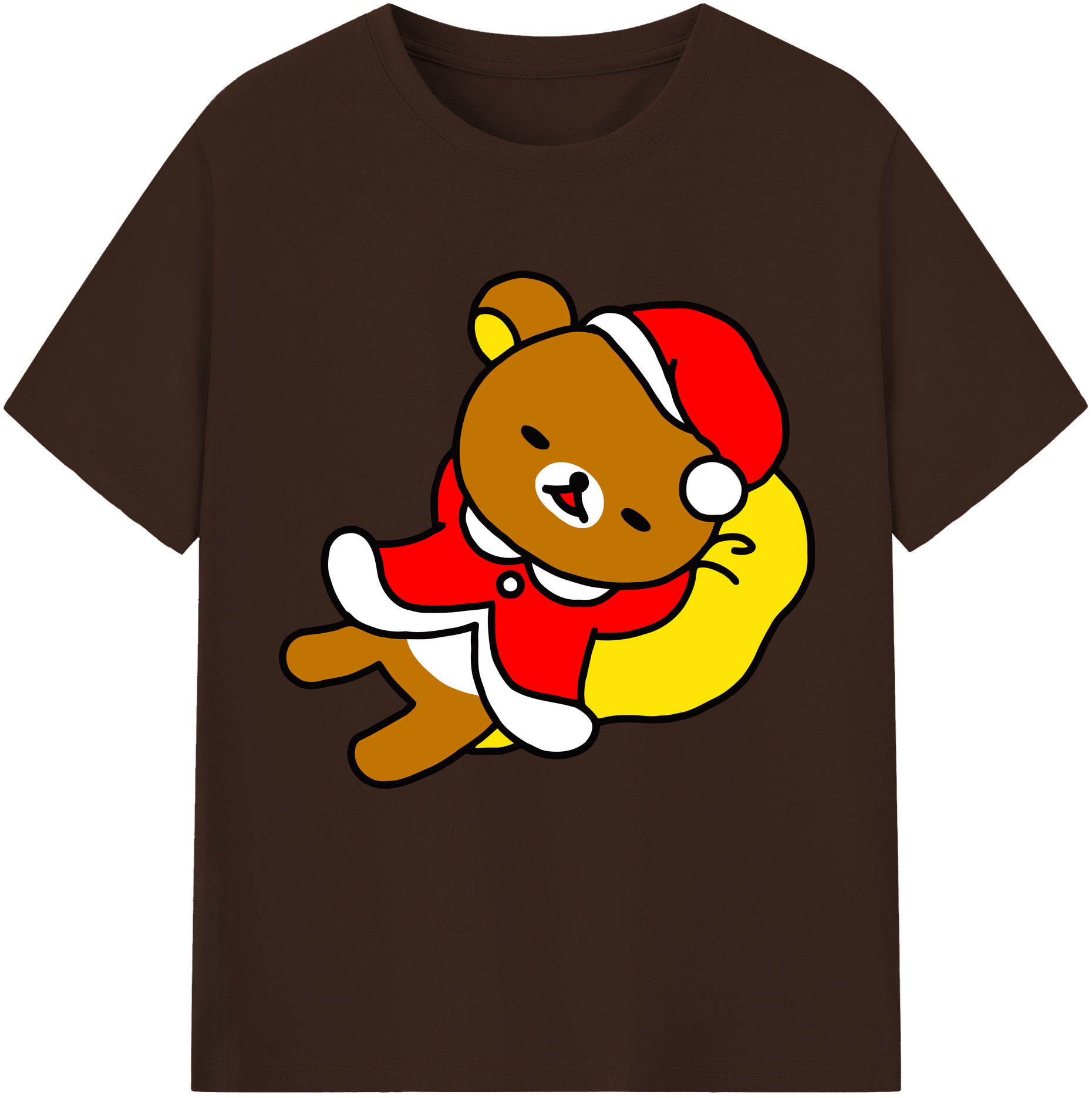 （画像用） リラックマ リラックマ キイロイトリ Rilakkuma Korilakkuma Kiiroitori 綿100％半袖Tシャツ（フロントプリント）