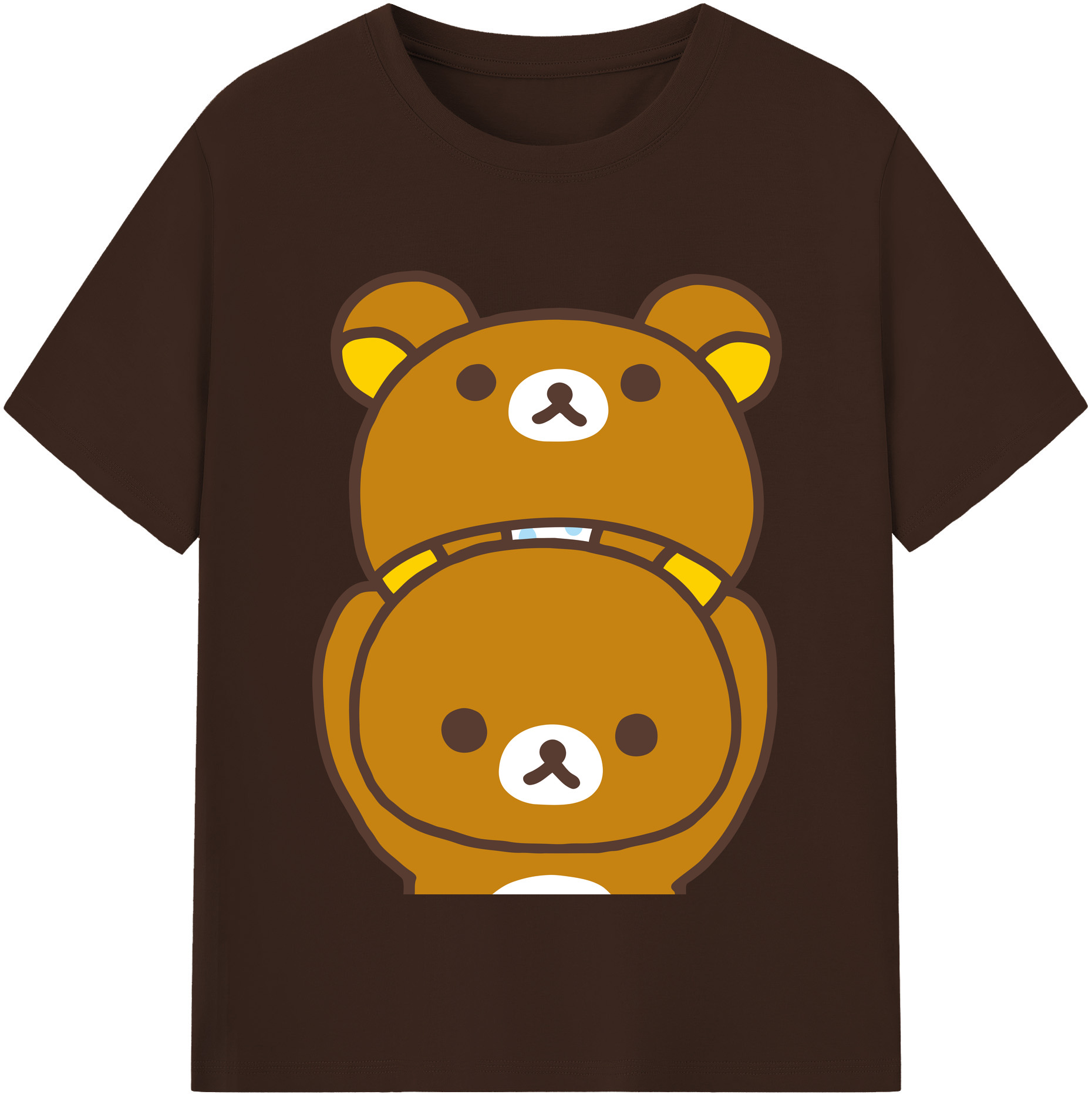 （画像用） リラックマ リラックマ キイロイトリ Rilakkuma Korilakkuma Kiiroitori 綿100％半袖Tシャツ（フロントプリント）