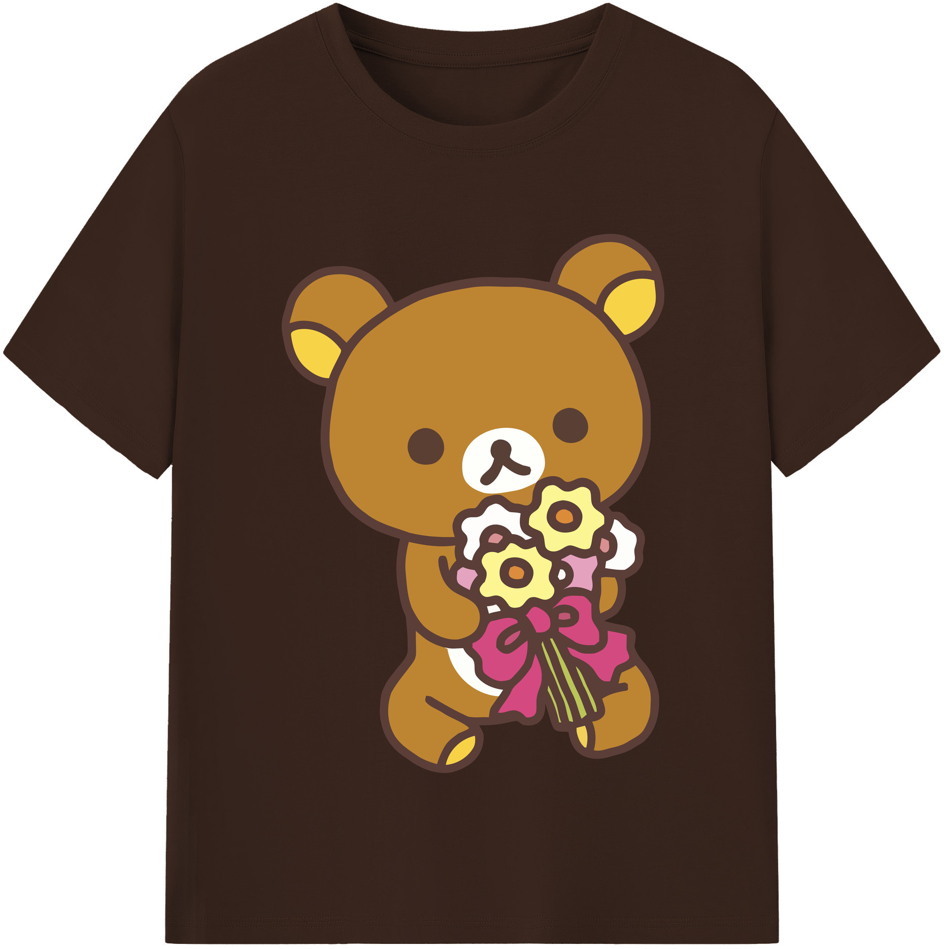 （画像用） リラックマ リラックマ キイロイトリ Rilakkuma Korilakkuma Kiiroitori 綿100％半袖Tシャツ（フロントプリント）