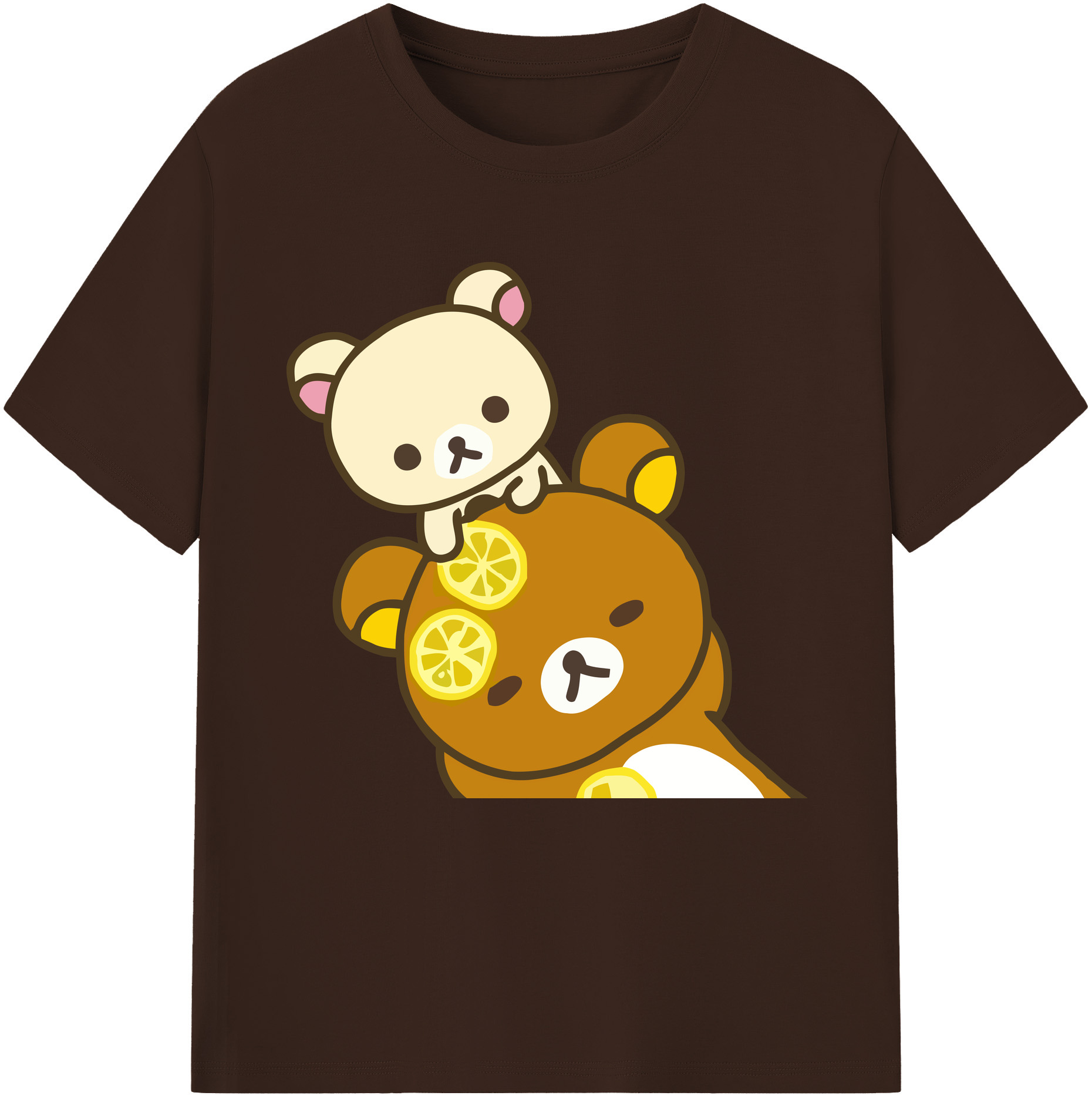 （画像用） リラックマ リラックマ キイロイトリ Rilakkuma Korilakkuma Kiiroitori 綿100％半袖Tシャツ（フロントプリント）