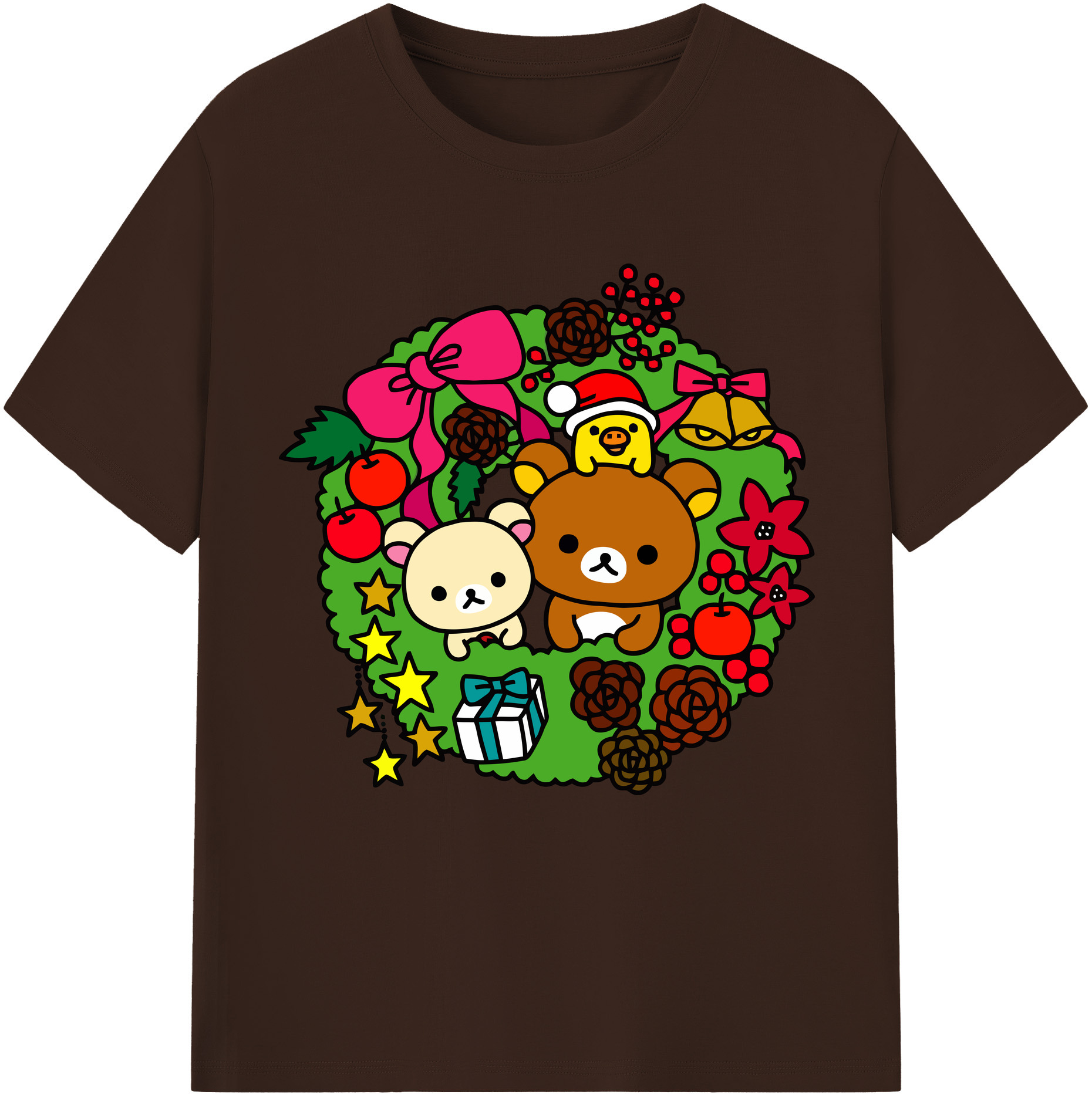 （画像用） リラックマ リラックマ キイロイトリ Rilakkuma Korilakkuma Kiiroitori 綿100％半袖Tシャツ（フロントプリント）