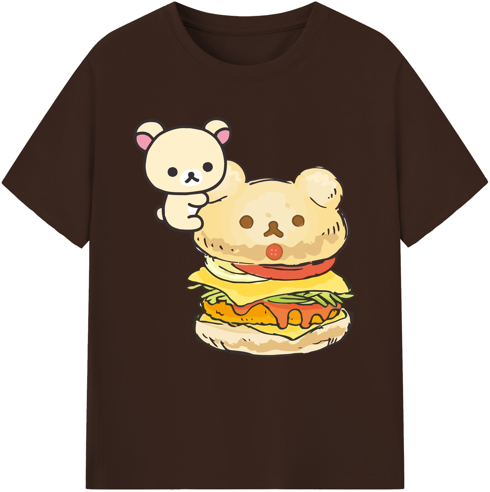 （画像用） リラックマ リラックマ キイロイトリ Rilakkuma Korilakkuma Kiiroitori 綿100％半袖Tシャツ（フロントプリント）