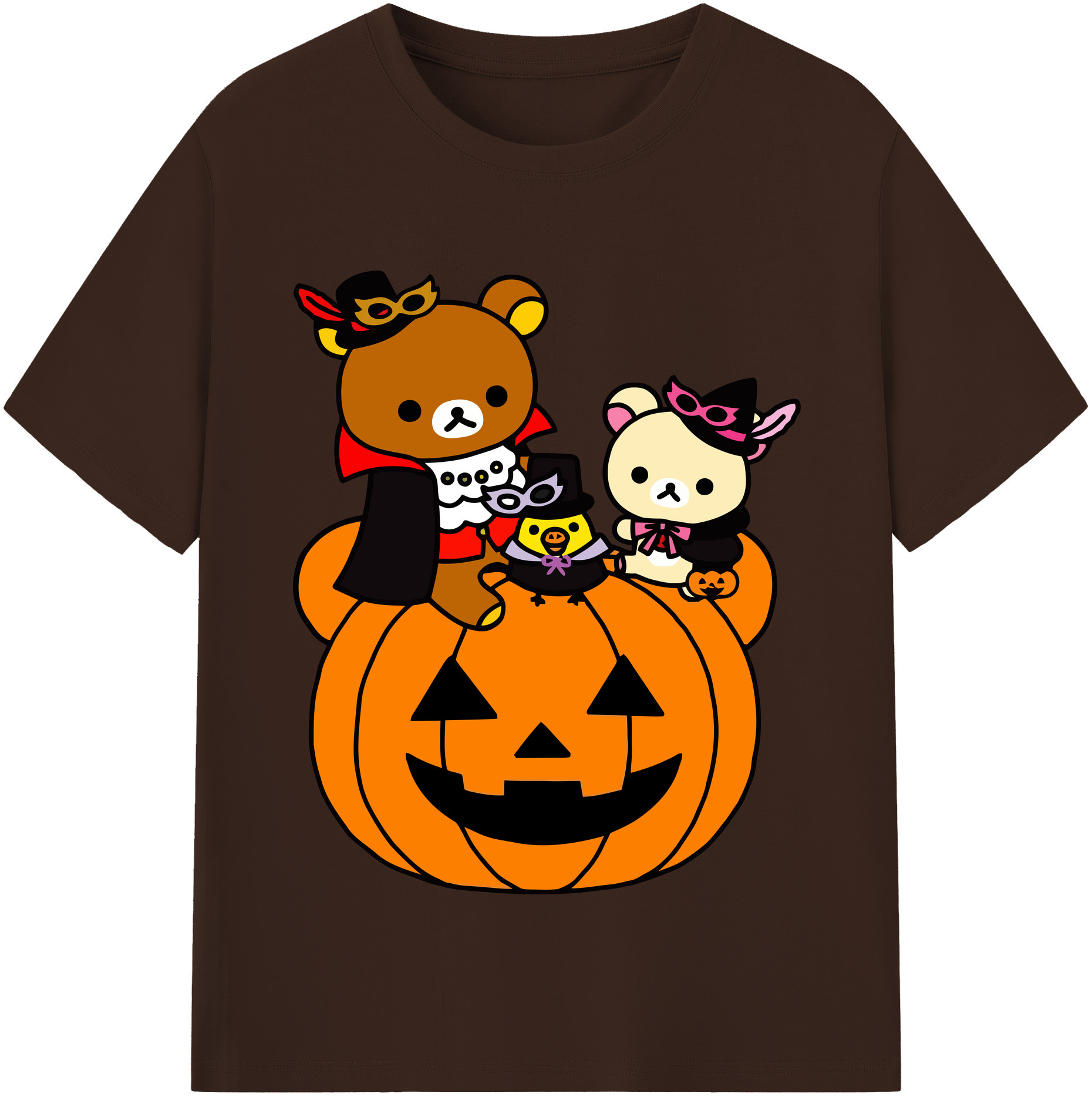 （画像用） リラックマ リラックマ キイロイトリ Rilakkuma Korilakkuma Kiiroitori 綿100％半袖Tシャツ（フロントプリント）