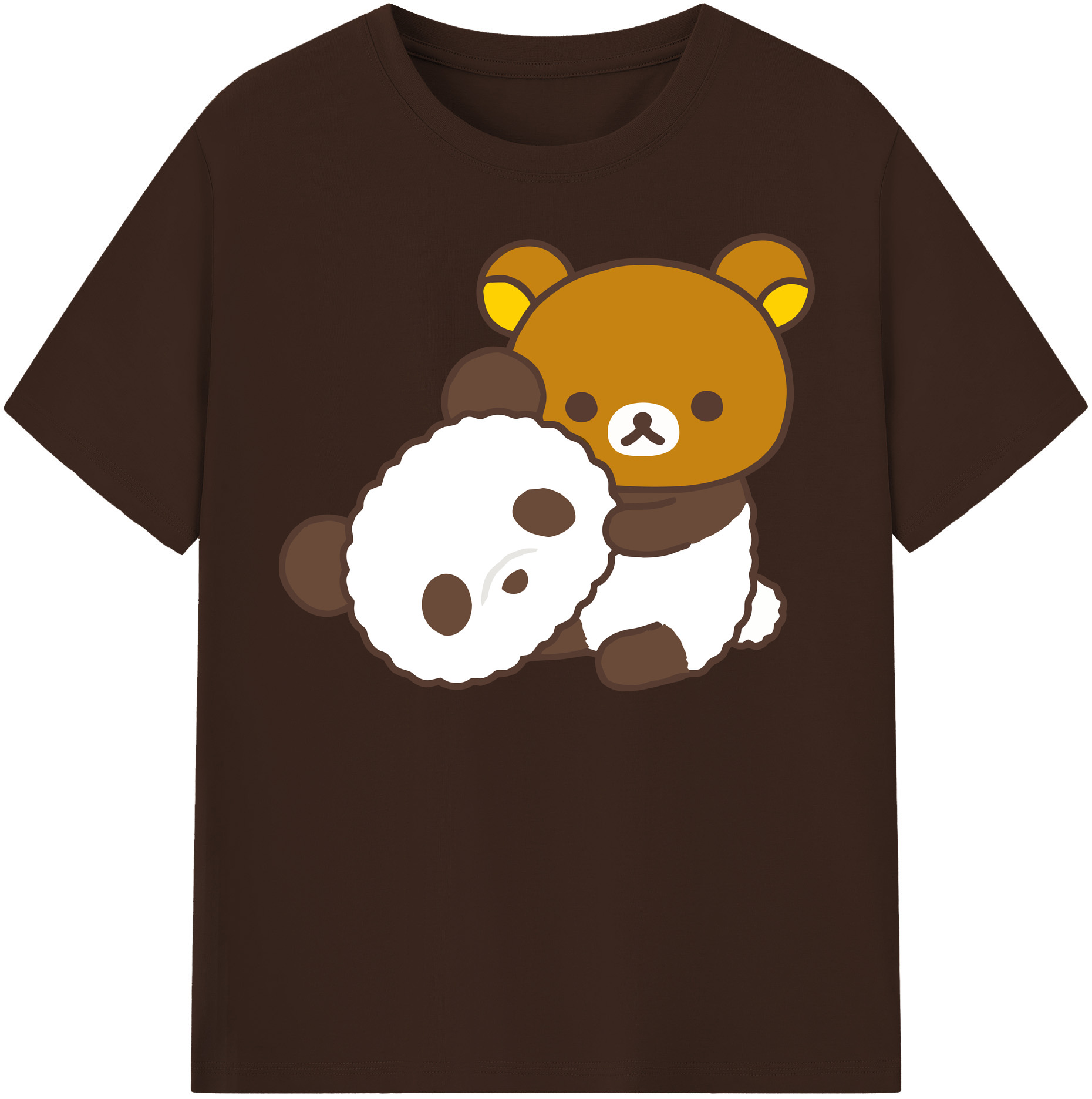 （画像用） リラックマ リラックマ キイロイトリ Rilakkuma Korilakkuma Kiiroitori 綿100％半袖Tシャツ（フロントプリント）