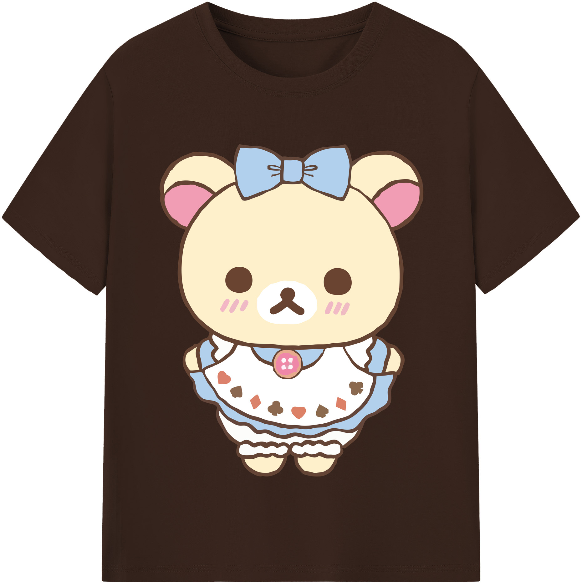 （画像用） リラックマ リラックマ キイロイトリ Rilakkuma Korilakkuma Kiiroitori 綿100％半袖Tシャツ（フロントプリント）