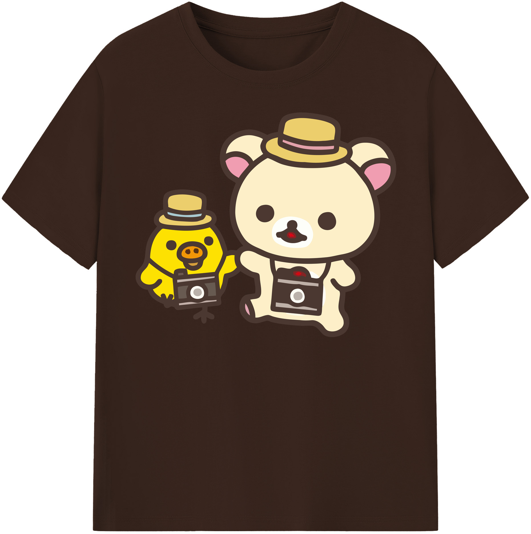 （画像用） リラックマ リラックマ キイロイトリ Rilakkuma Korilakkuma Kiiroitori 綿100％半袖Tシャツ（フロントプリント）