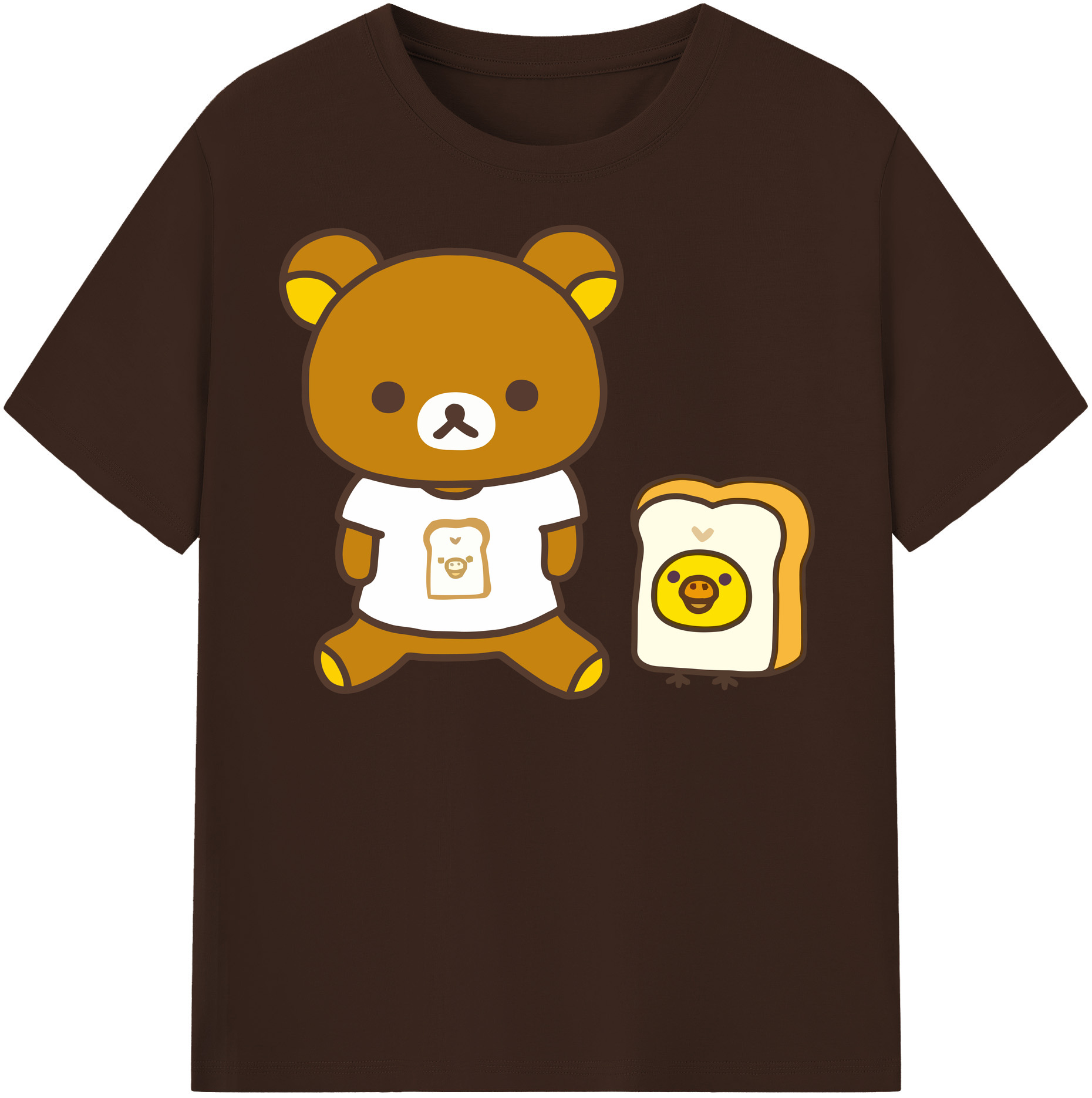 （画像用） リラックマ リラックマ キイロイトリ Rilakkuma Korilakkuma Kiiroitori 綿100％半袖Tシャツ（フロントプリント）