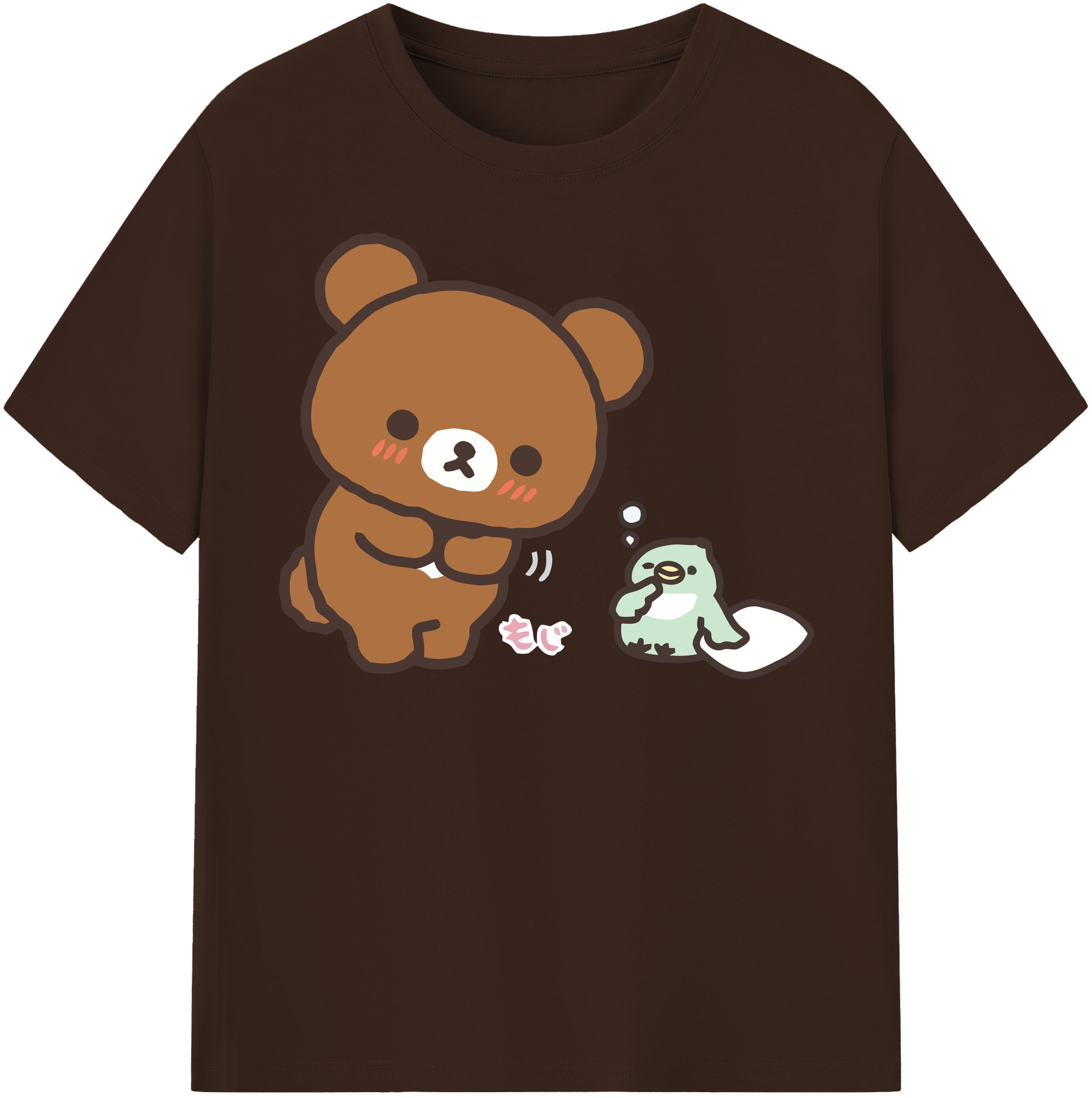 （画像用） リラックマ リラックマ キイロイトリ Rilakkuma Korilakkuma Kiiroitori 綿100％半袖Tシャツ（フロントプリント）