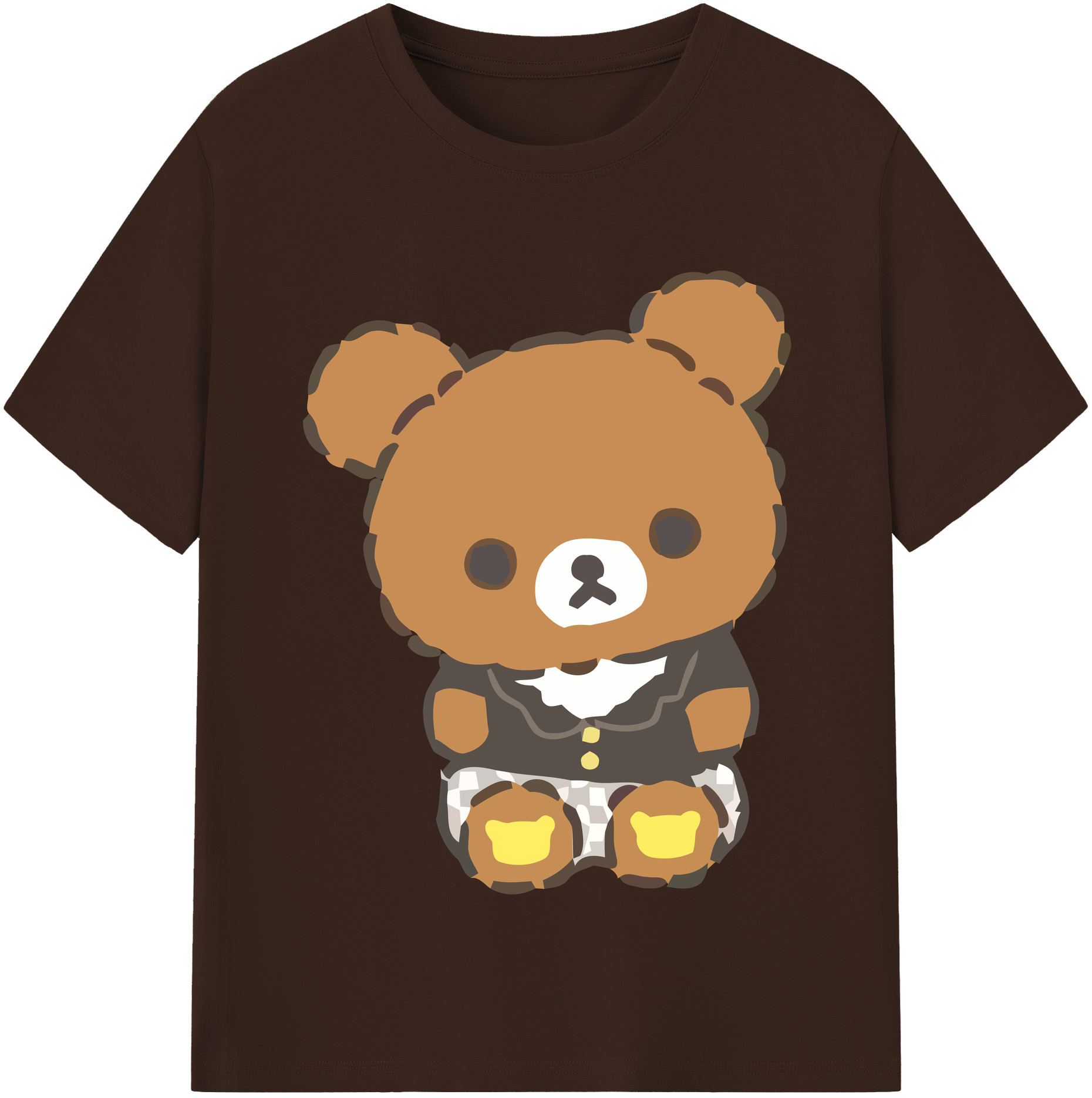 （画像用） リラックマ リラックマ キイロイトリ Rilakkuma Korilakkuma Kiiroitori 綿100％半袖Tシャツ（フロントプリント）