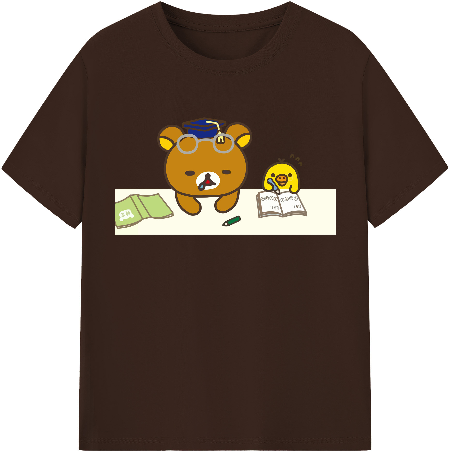 （画像用） リラックマ リラックマ キイロイトリ Rilakkuma Korilakkuma Kiiroitori 綿100％半袖Tシャツ（フロントプリント）