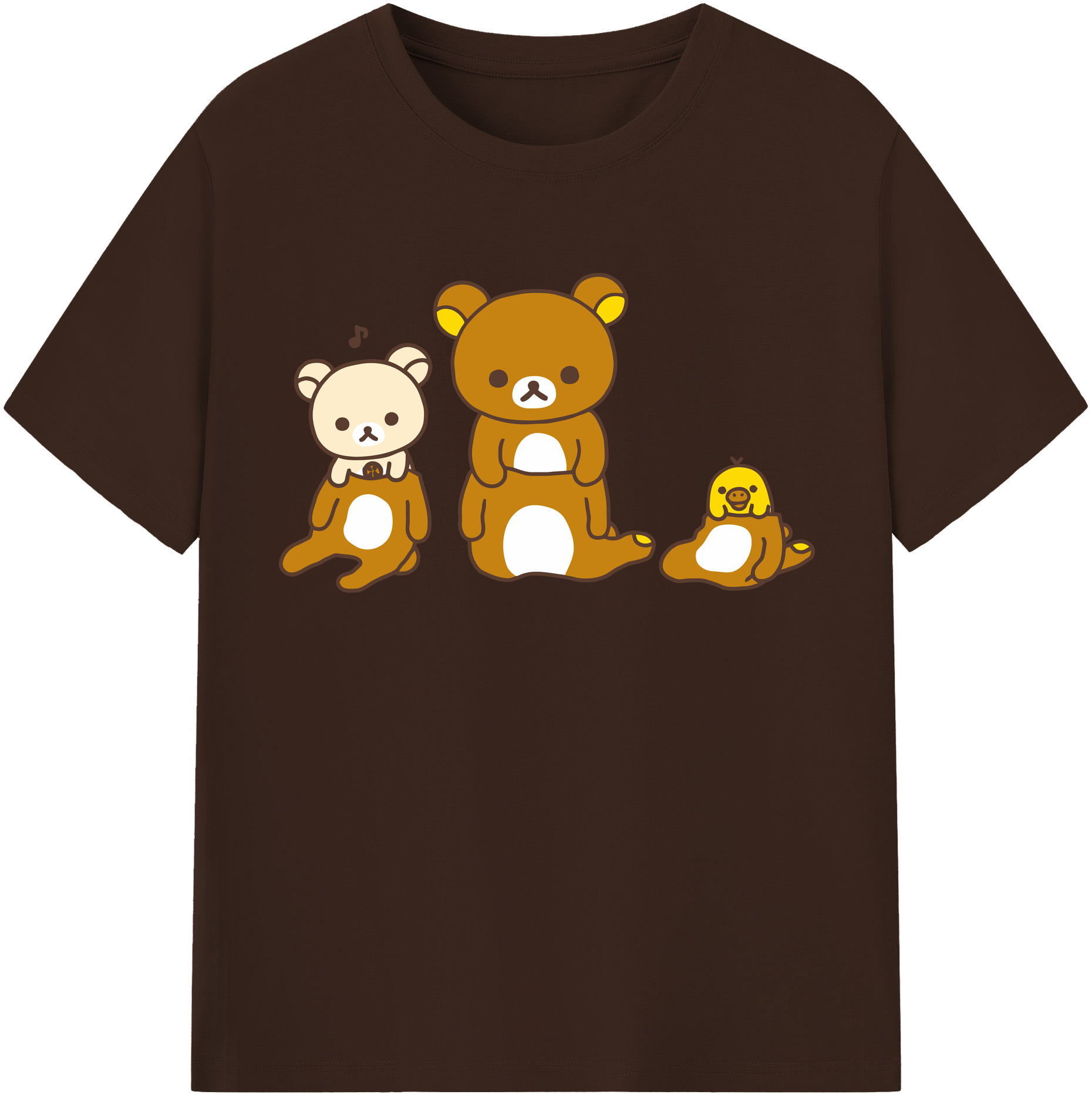 （画像用） リラックマ リラックマ キイロイトリ Rilakkuma Korilakkuma Kiiroitori 綿100％半袖Tシャツ（フロントプリント）
