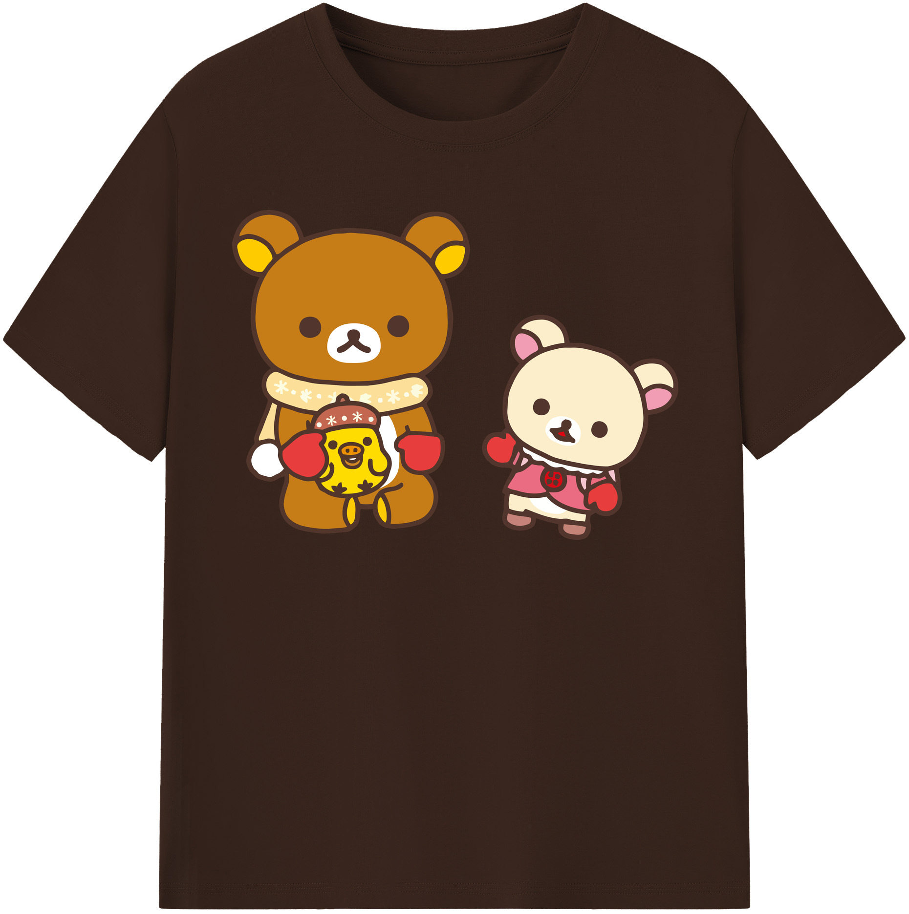 （画像用） リラックマ リラックマ キイロイトリ Rilakkuma Korilakkuma Kiiroitori 綿100％半袖Tシャツ（フロントプリント）