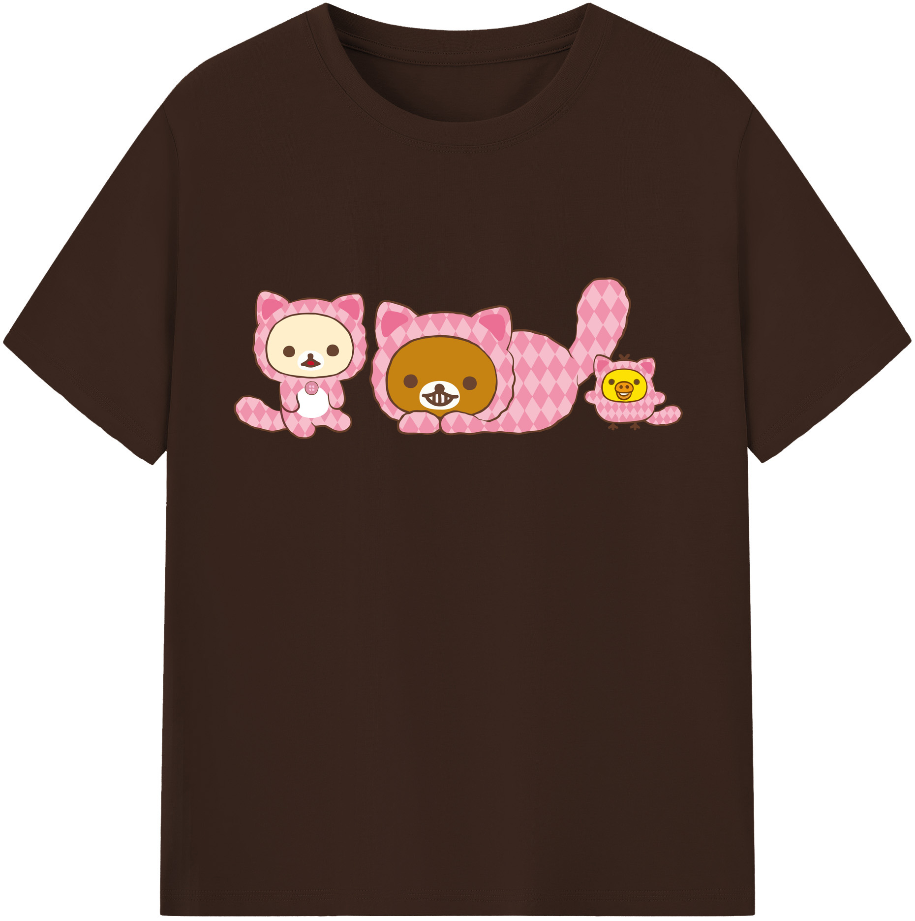 （画像用） リラックマ リラックマ キイロイトリ Rilakkuma Korilakkuma Kiiroitori 綿100％半袖Tシャツ（フロントプリント）