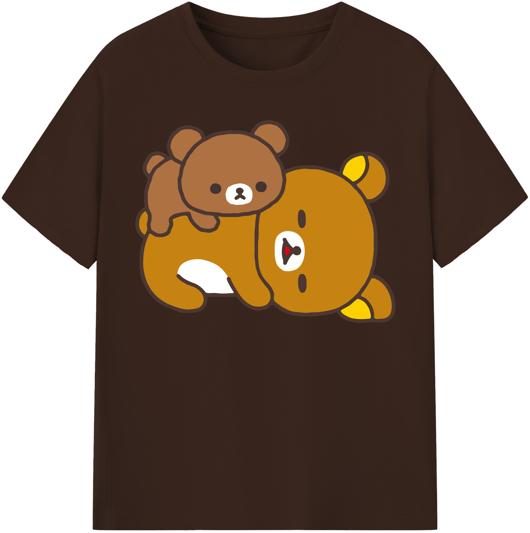 （画像用） リラックマ リラックマ キイロイトリ Rilakkuma Korilakkuma Kiiroitori 綿100％半袖Tシャツ（フロントプリント）