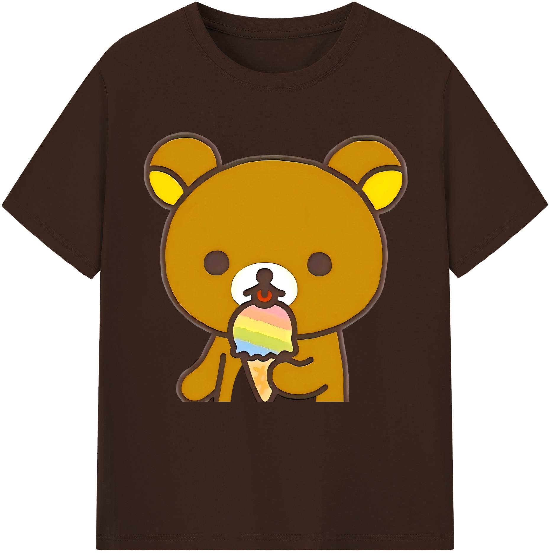 （画像用） リラックマ リラックマ キイロイトリ Rilakkuma Korilakkuma Kiiroitori 綿100％半袖Tシャツ（フロントプリント）