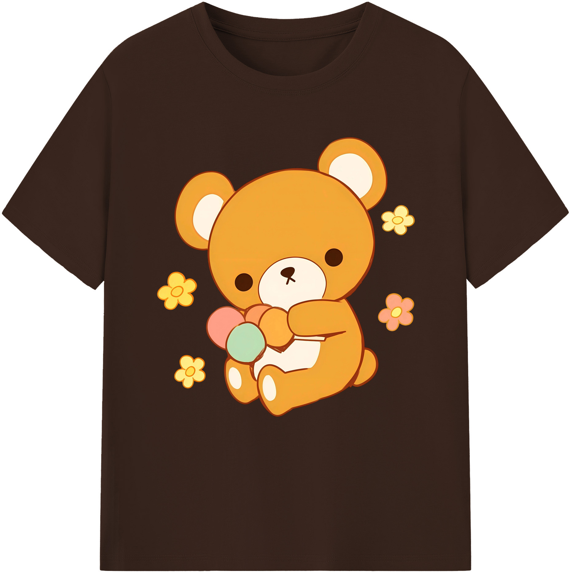 （画像用） リラックマ リラックマ キイロイトリ Rilakkuma Korilakkuma Kiiroitori 綿100％半袖Tシャツ（フロントプリント）