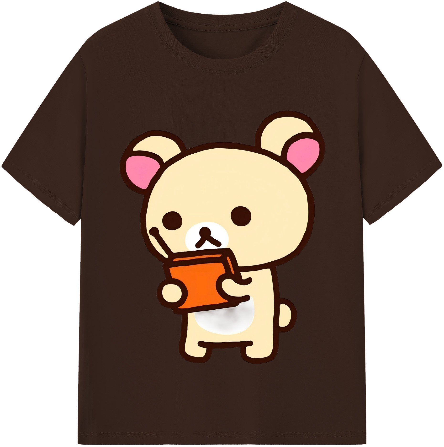 （画像用） リラックマ リラックマ キイロイトリ Rilakkuma Korilakkuma Kiiroitori 綿100％半袖Tシャツ（フロントプリント）