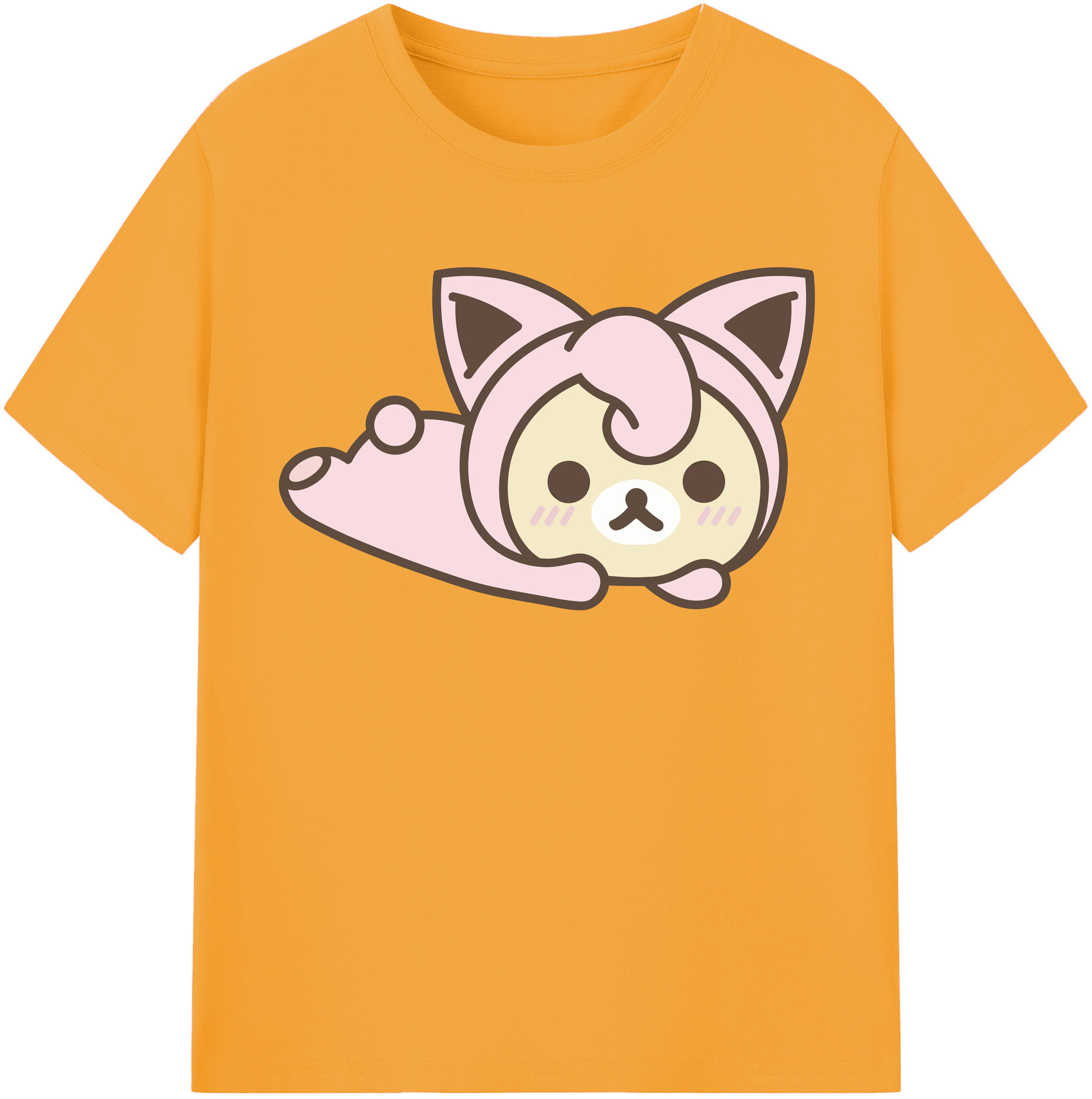 （画像用） リラックマ リラックマ キイロイトリ Rilakkuma Korilakkuma Kiiroitori 綿100％半袖Tシャツ（フロントプリント）