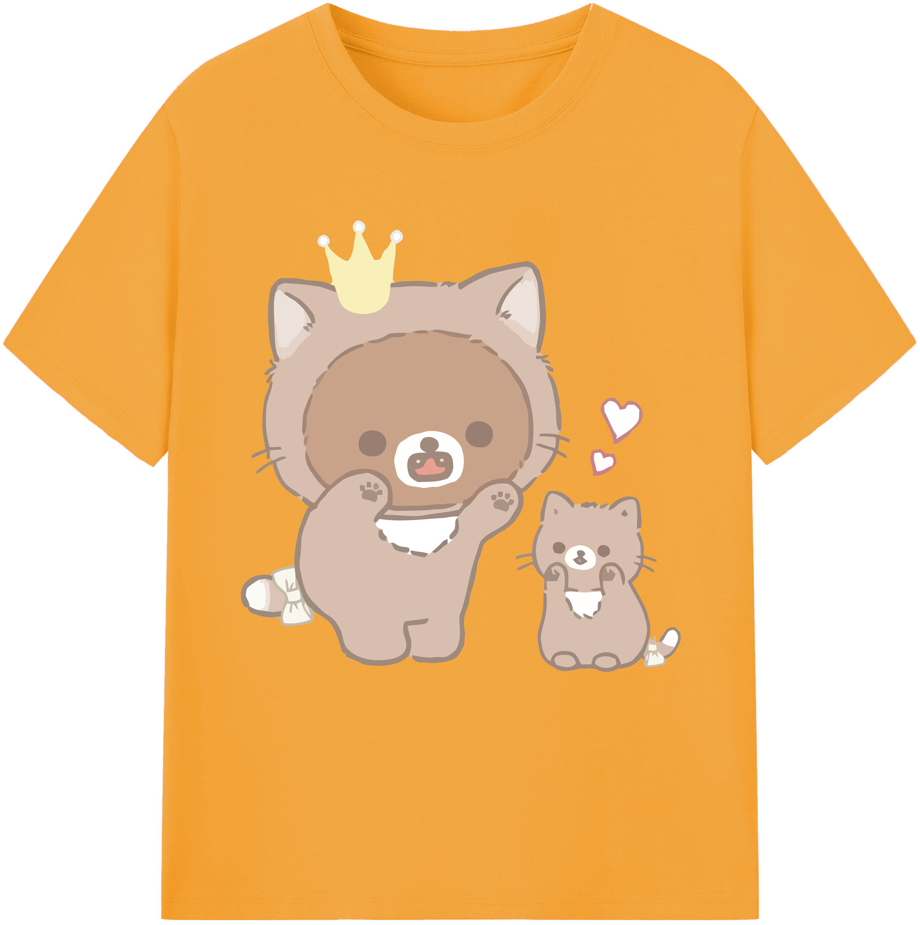 （画像用） リラックマ リラックマ キイロイトリ Rilakkuma Korilakkuma Kiiroitori 綿100％半袖Tシャツ（フロントプリント）