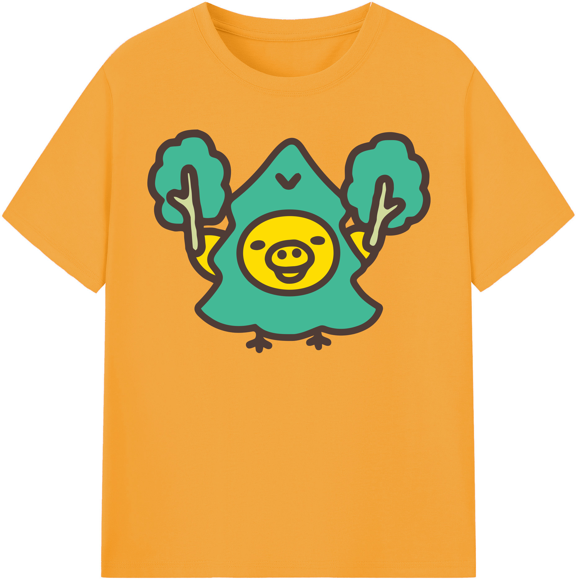 （画像用） リラックマ リラックマ キイロイトリ Rilakkuma Korilakkuma Kiiroitori 綿100％半袖Tシャツ（フロントプリント）