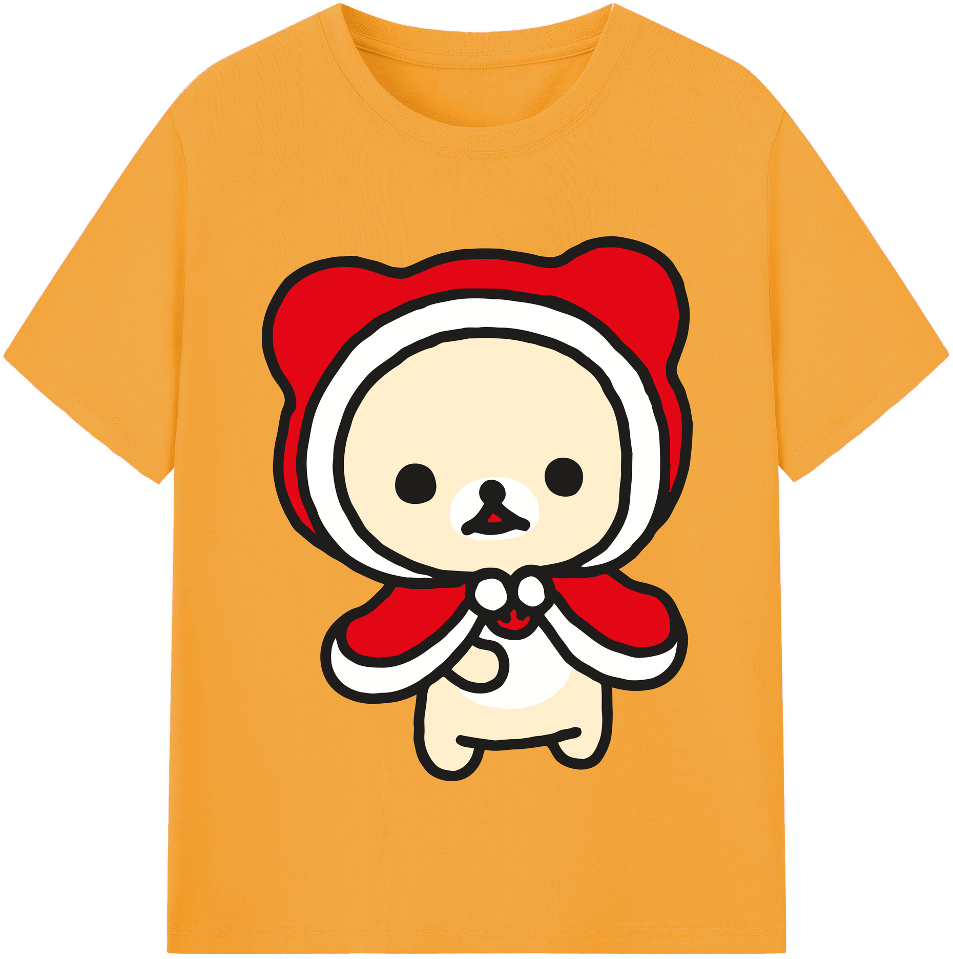 （画像用） リラックマ リラックマ キイロイトリ Rilakkuma Korilakkuma Kiiroitori 綿100％半袖Tシャツ（フロントプリント）