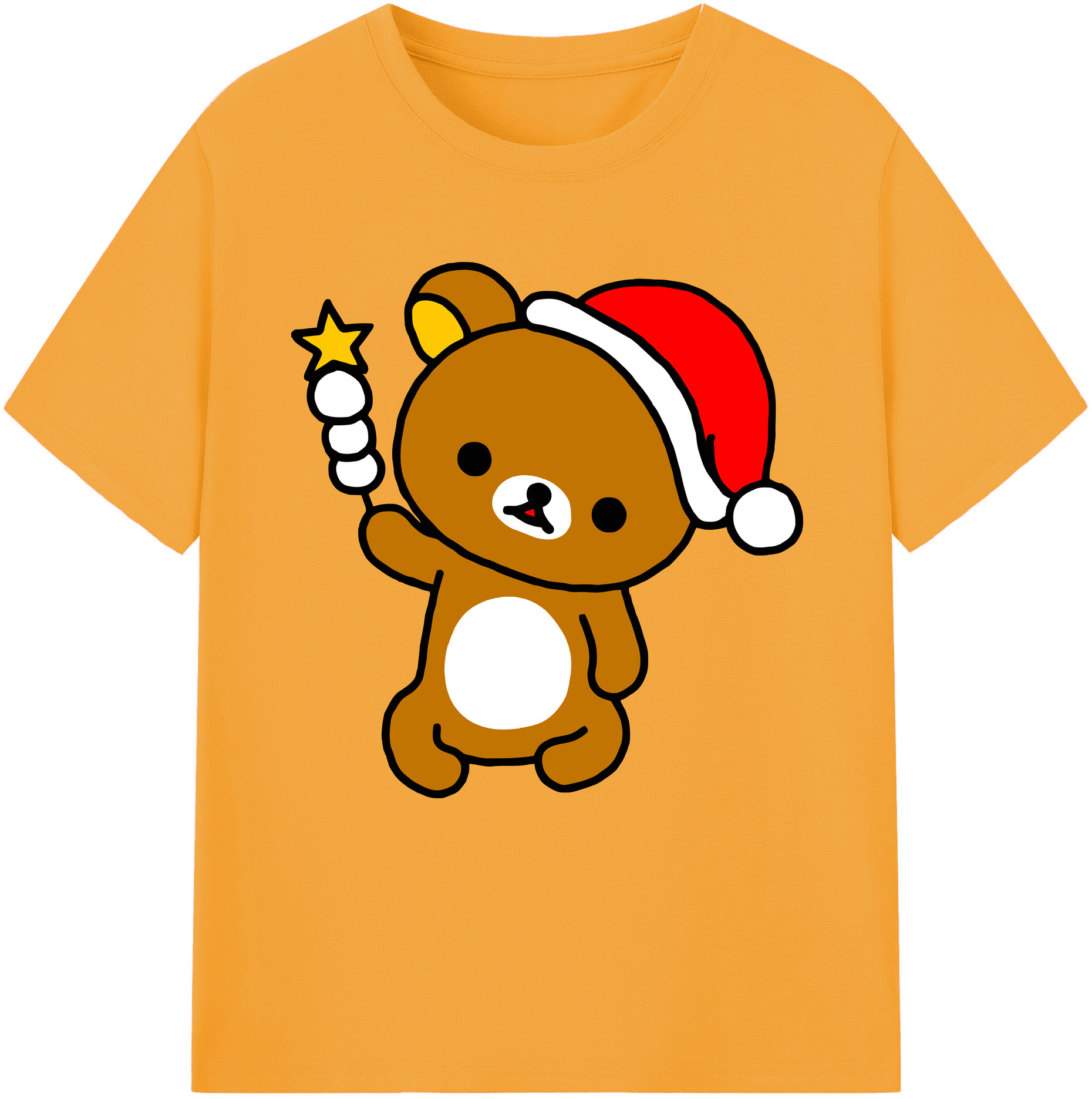 （画像用） リラックマ リラックマ キイロイトリ Rilakkuma Korilakkuma Kiiroitori 綿100％半袖Tシャツ（フロントプリント）