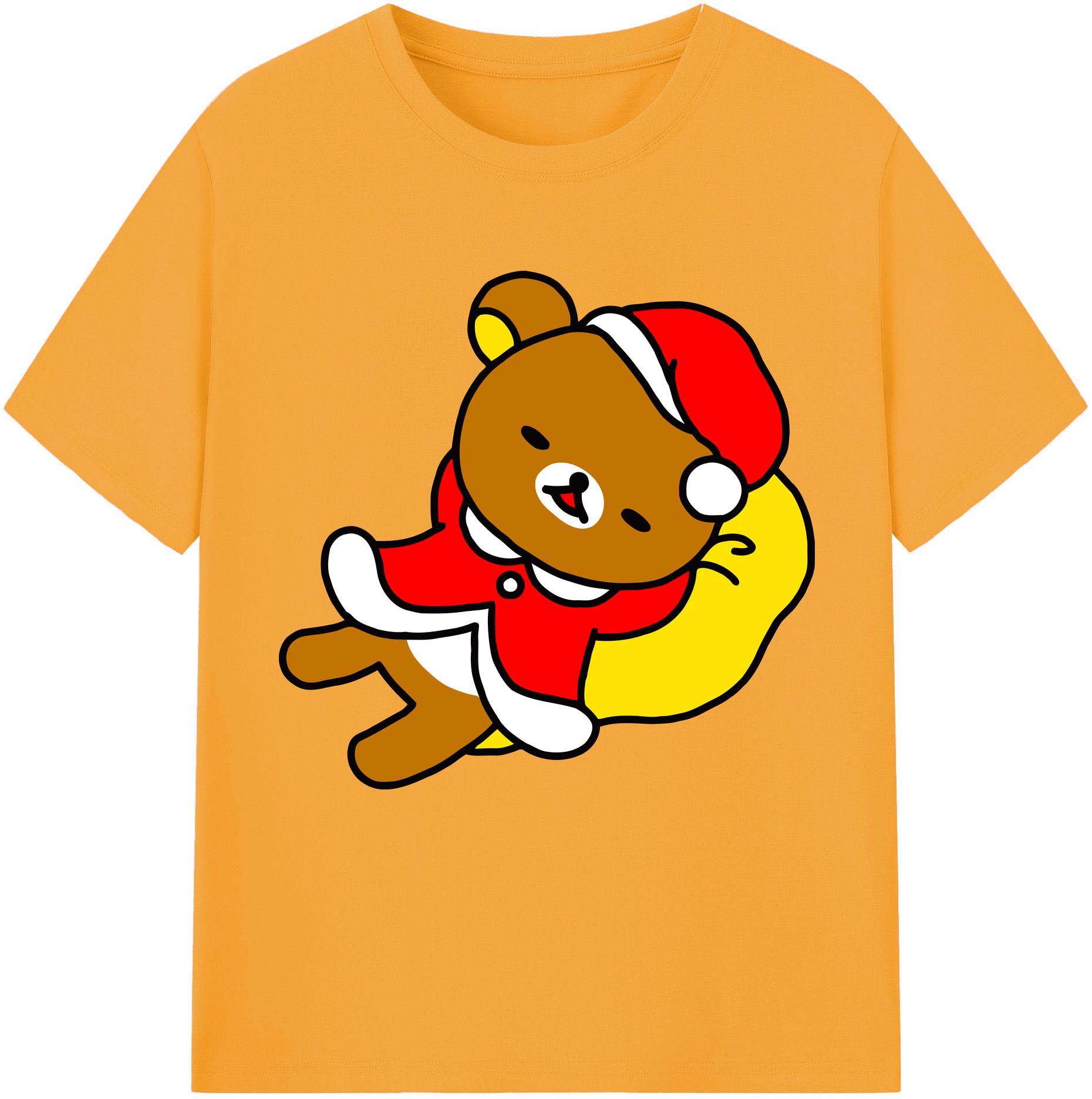 （画像用） リラックマ リラックマ キイロイトリ Rilakkuma Korilakkuma Kiiroitori 綿100％半袖Tシャツ（フロントプリント）