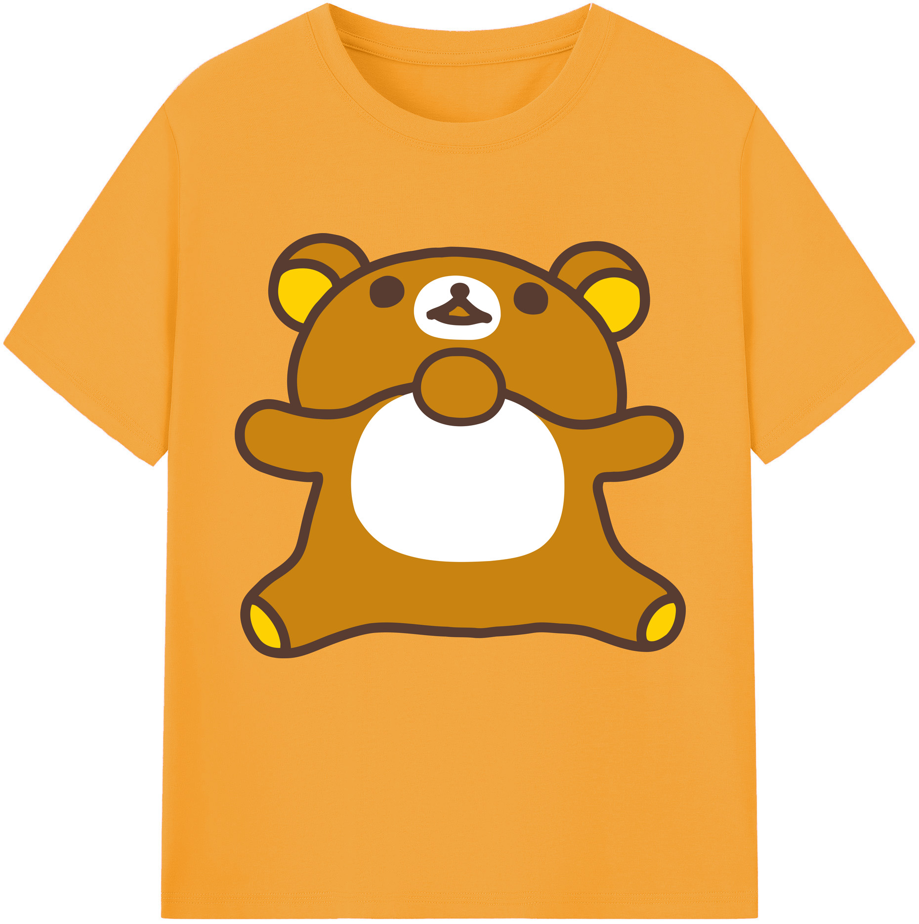 （画像用） リラックマ リラックマ キイロイトリ Rilakkuma Korilakkuma Kiiroitori 綿100％半袖Tシャツ（フロントプリント）