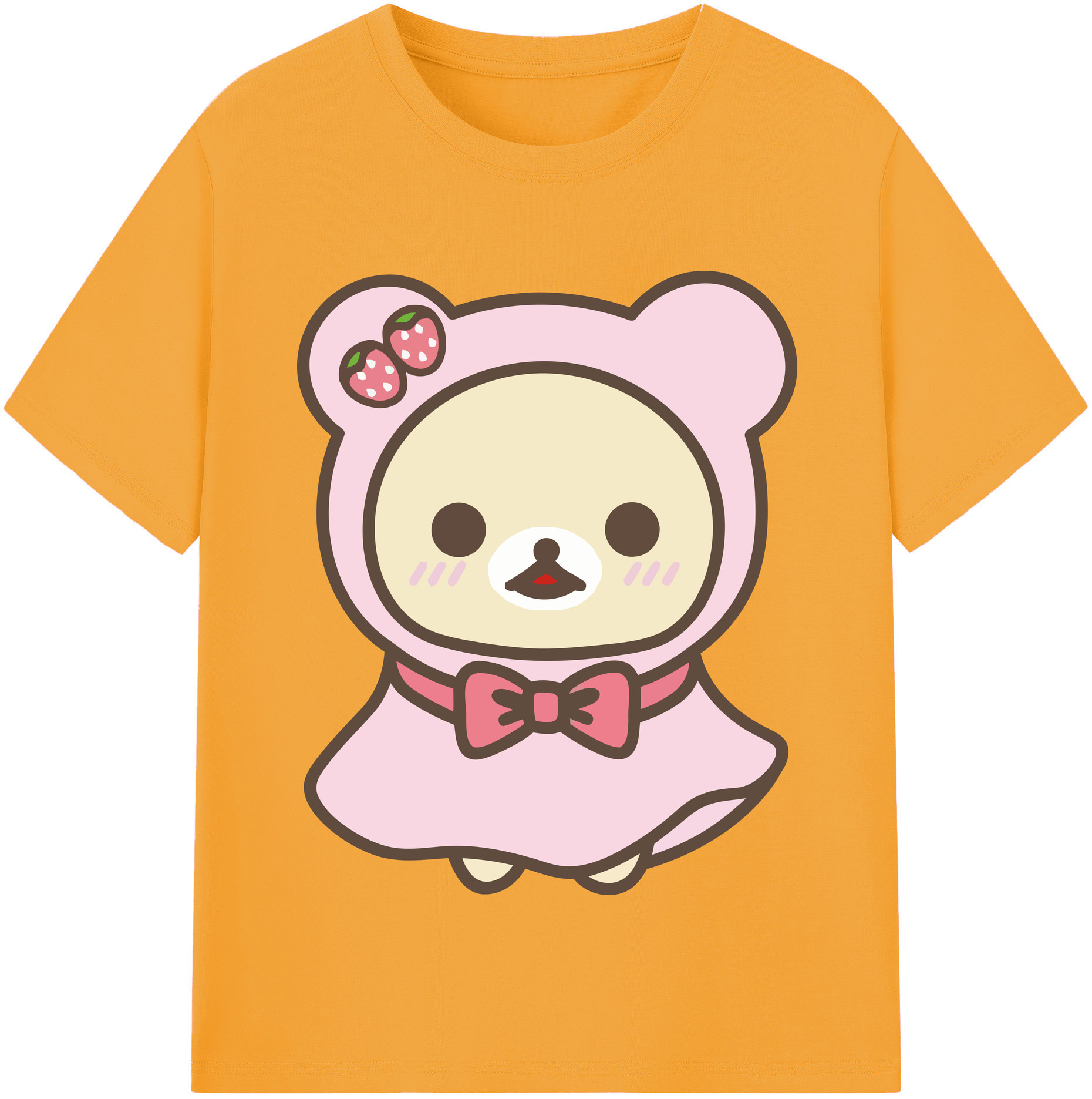 （画像用） リラックマ リラックマ キイロイトリ Rilakkuma Korilakkuma Kiiroitori 綿100％半袖Tシャツ（フロントプリント）