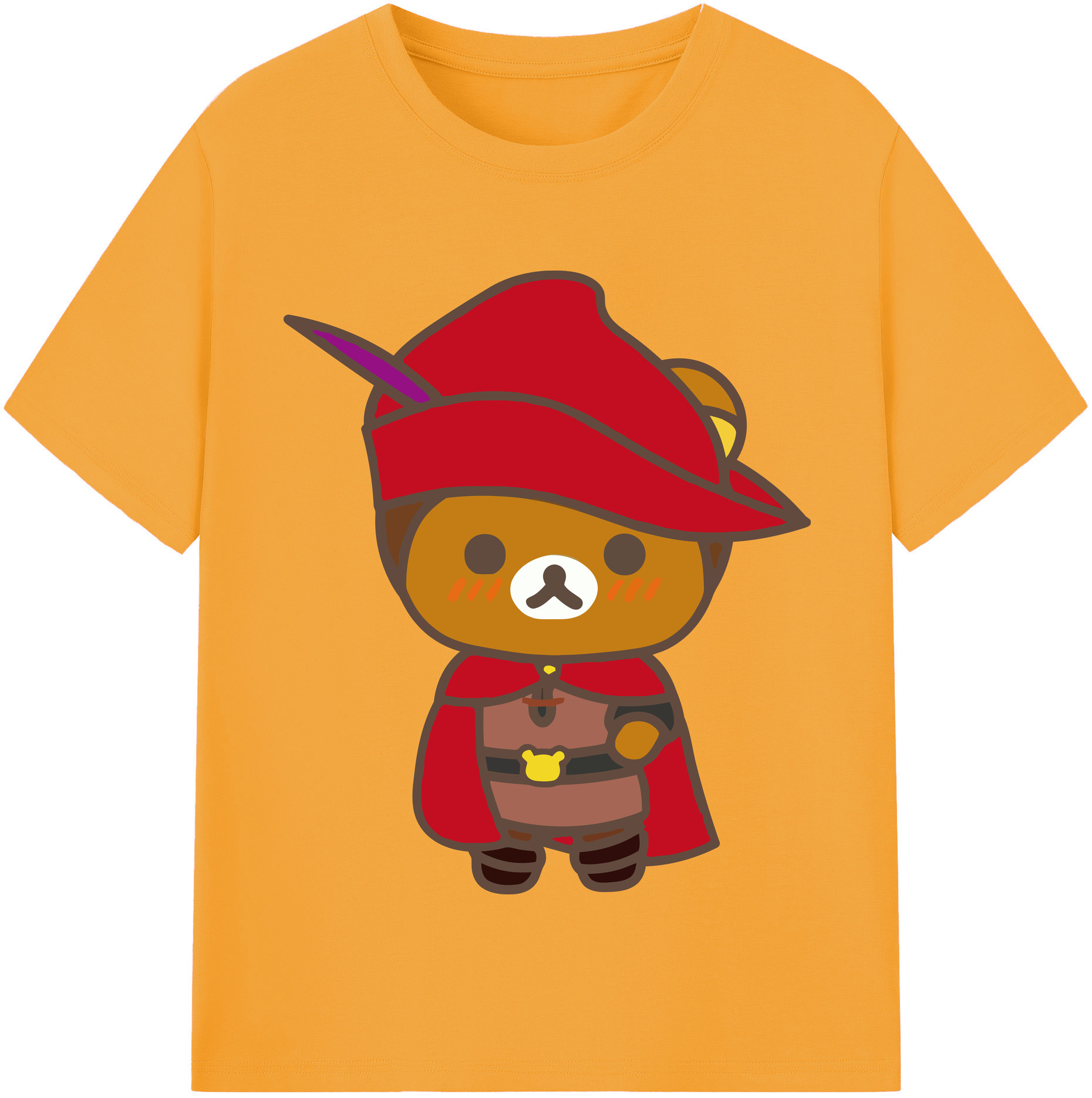 （画像用） リラックマ リラックマ キイロイトリ Rilakkuma Korilakkuma Kiiroitori 綿100％半袖Tシャツ（フロントプリント）