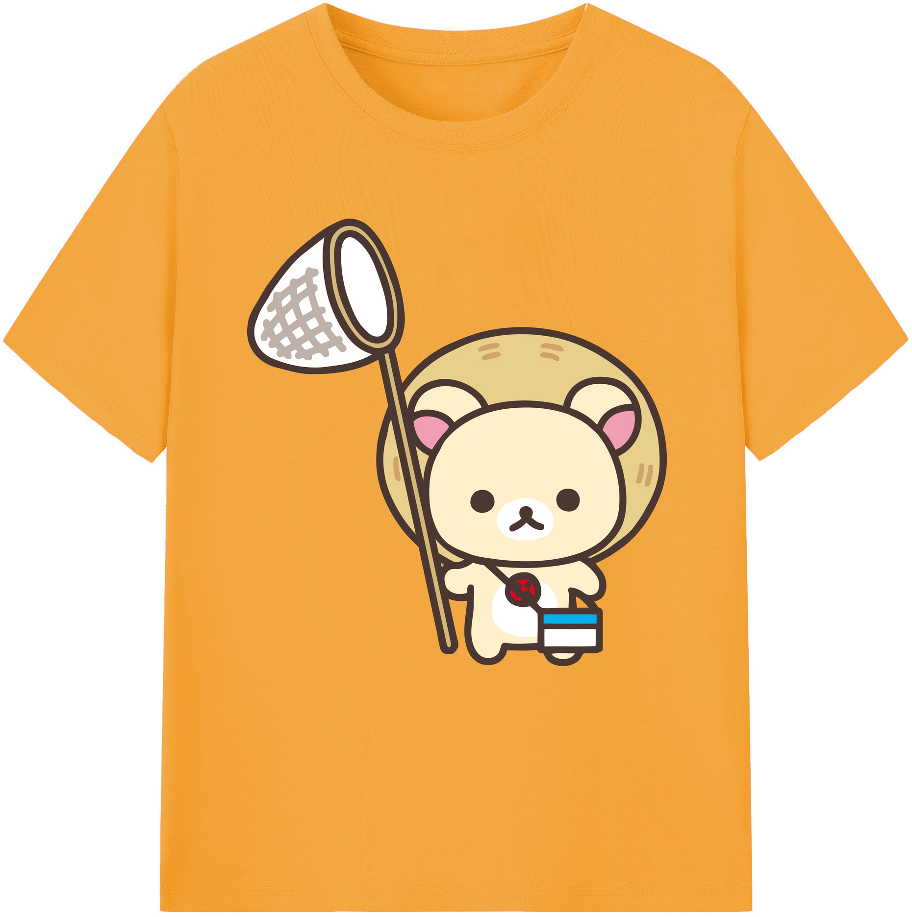 （画像用） リラックマ リラックマ キイロイトリ Rilakkuma Korilakkuma Kiiroitori 綿100％半袖Tシャツ（フロントプリント）