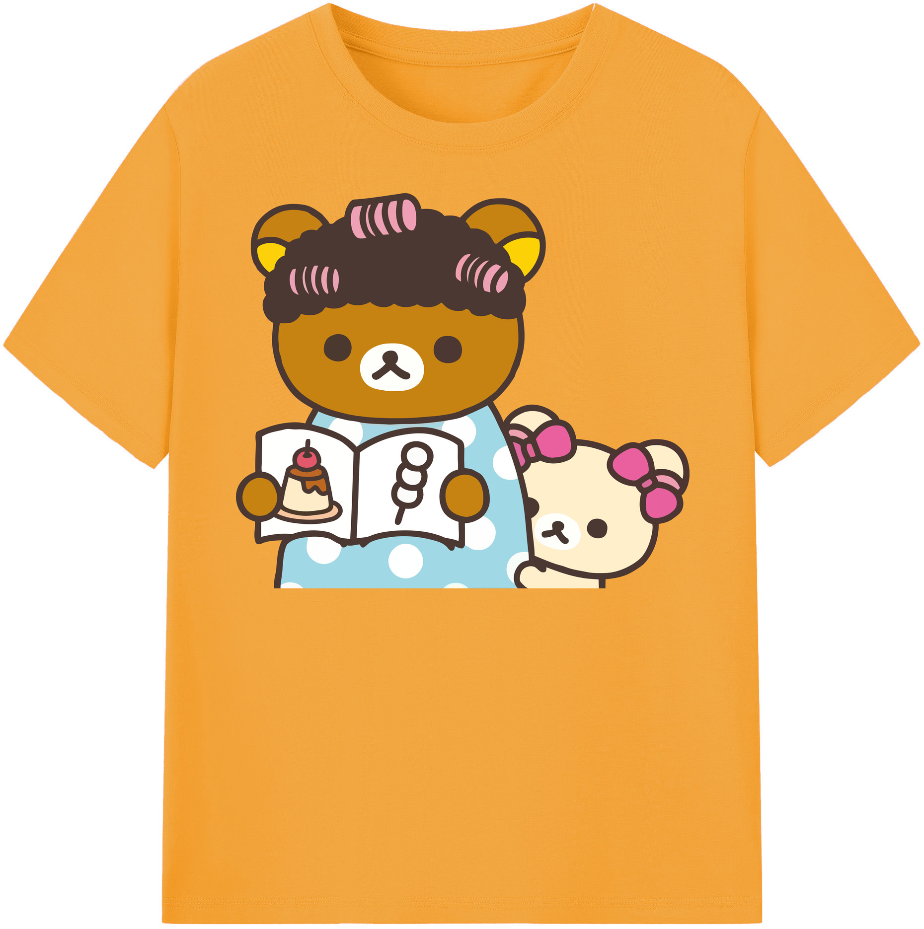 （画像用） リラックマ リラックマ キイロイトリ Rilakkuma Korilakkuma Kiiroitori 綿100％半袖Tシャツ（フロントプリント）