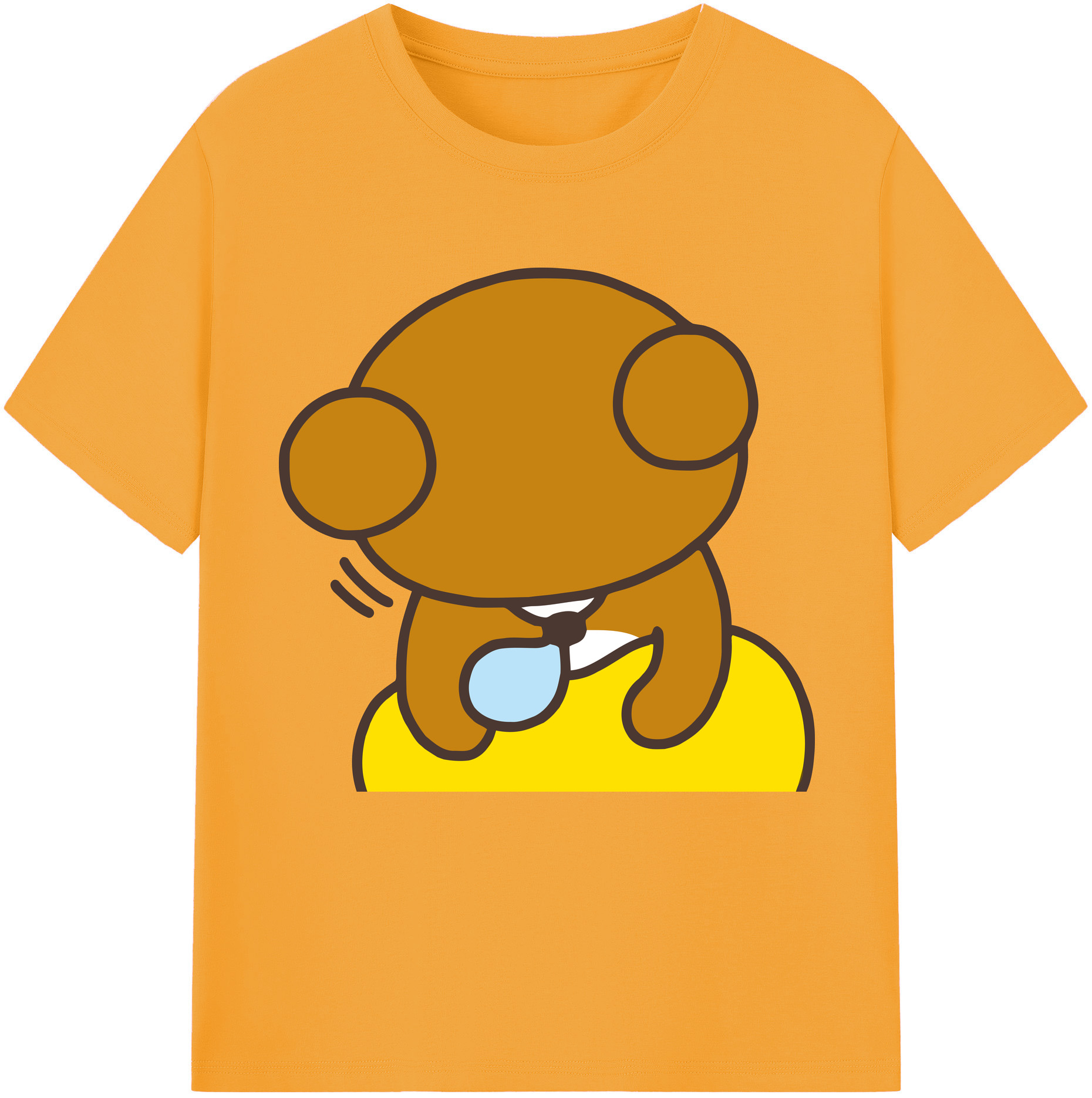 （画像用） リラックマ リラックマ キイロイトリ Rilakkuma Korilakkuma Kiiroitori 綿100％半袖Tシャツ（フロントプリント）