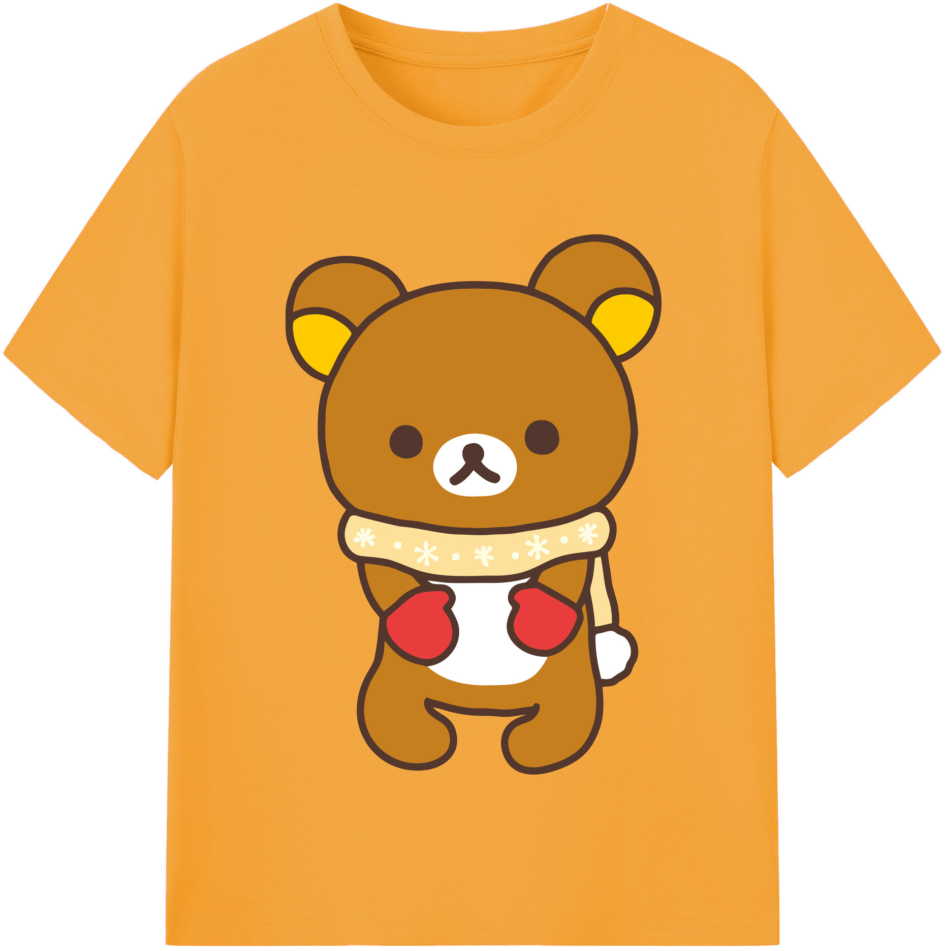 （画像用） リラックマ リラックマ キイロイトリ Rilakkuma Korilakkuma Kiiroitori 綿100％半袖Tシャツ（フロントプリント）