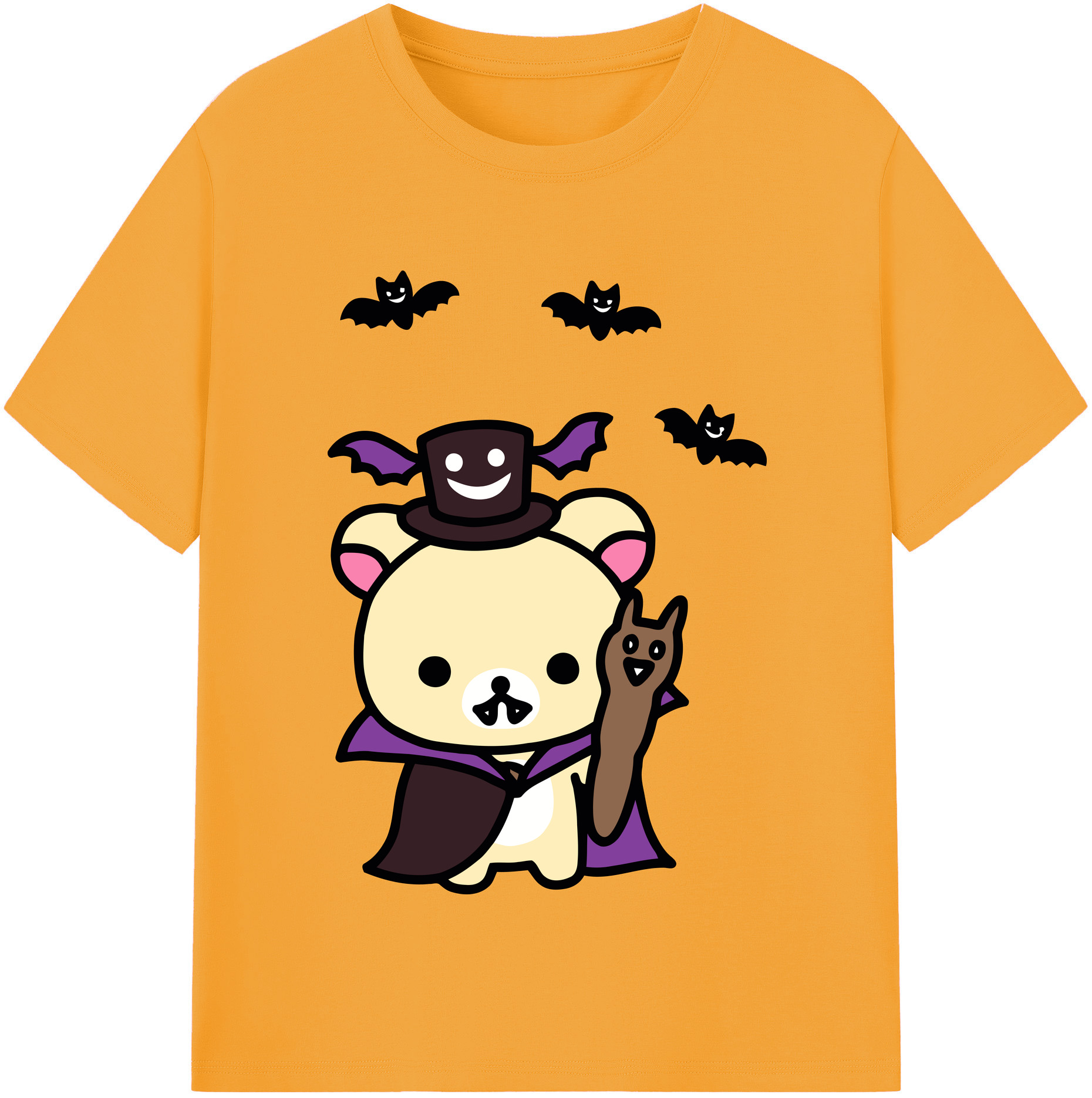 （画像用） リラックマ リラックマ キイロイトリ Rilakkuma Korilakkuma Kiiroitori 綿100％半袖Tシャツ（フロントプリント）