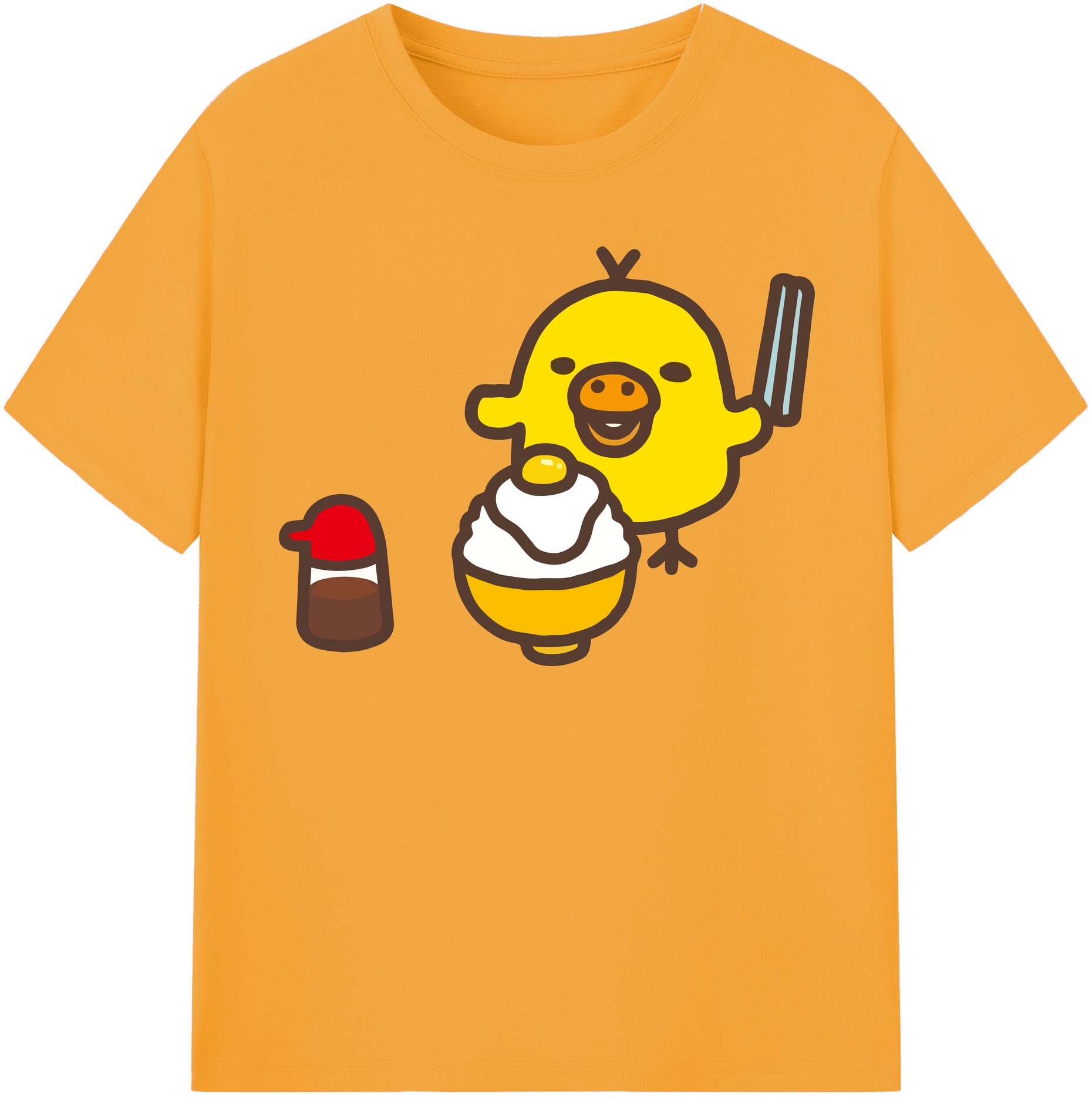 （画像用） リラックマ リラックマ キイロイトリ Rilakkuma Korilakkuma Kiiroitori 綿100％半袖Tシャツ（フロントプリント）