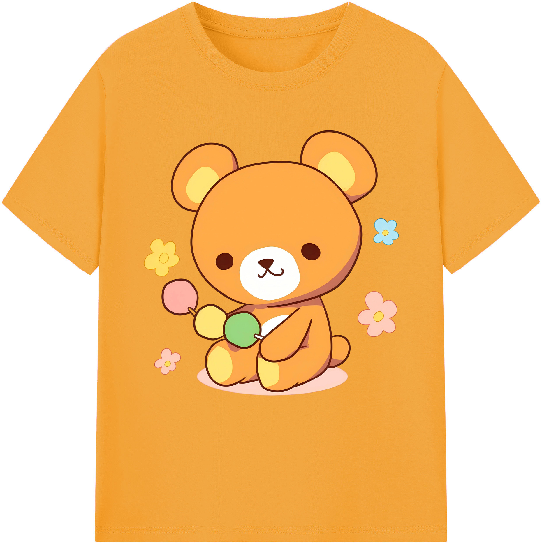 （画像用） リラックマ リラックマ キイロイトリ Rilakkuma Korilakkuma Kiiroitori 綿100％半袖Tシャツ（フロントプリント）