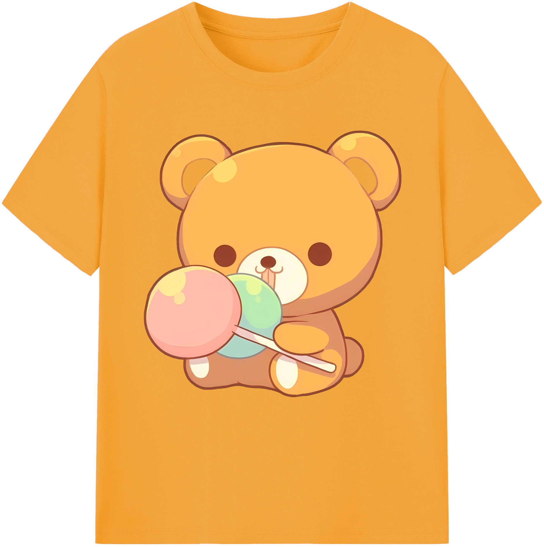 （画像用） リラックマ リラックマ キイロイトリ Rilakkuma Korilakkuma Kiiroitori 綿100％半袖Tシャツ（フロントプリント）