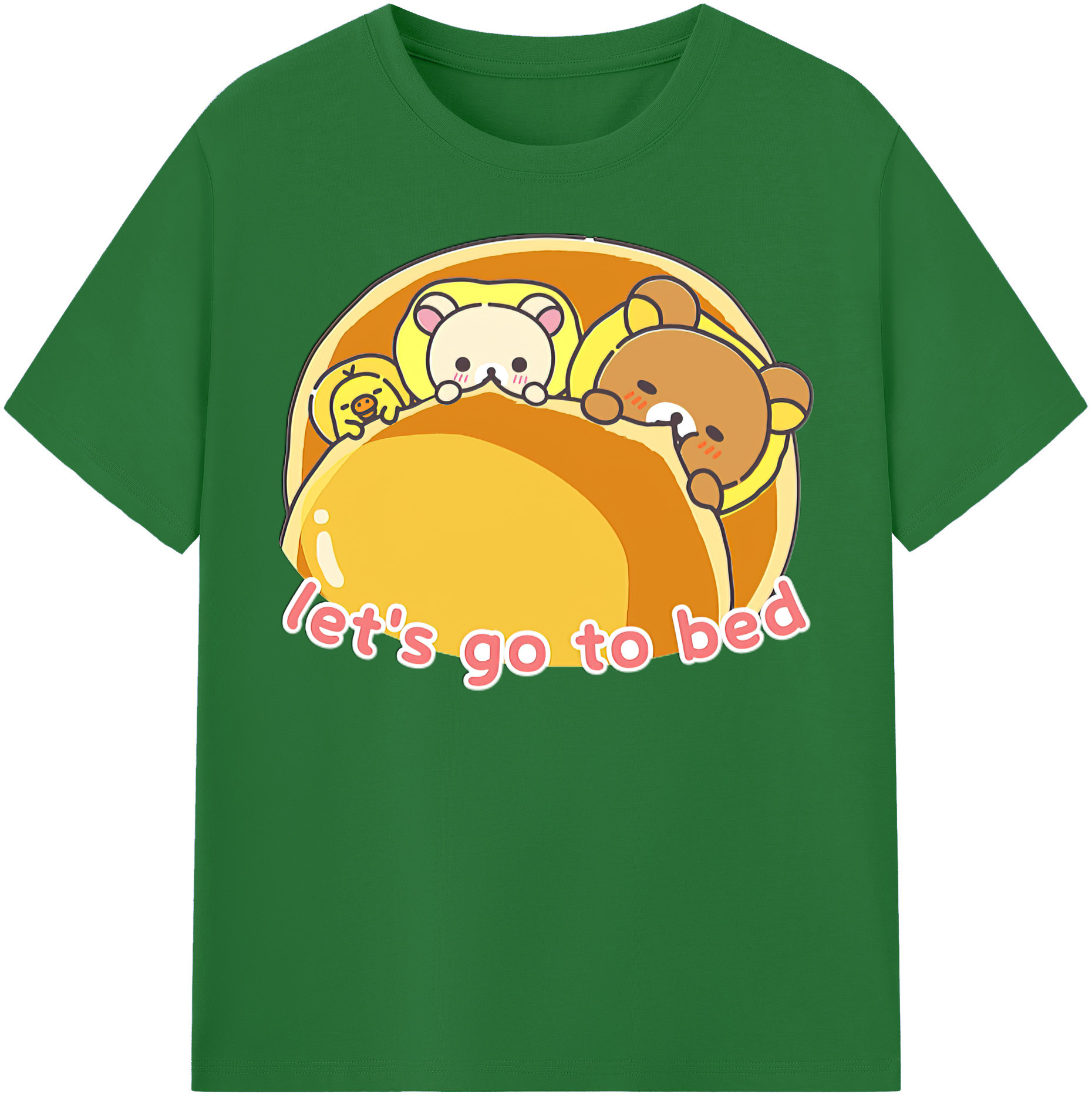 （画像用） リラックマ リラックマ キイロイトリ Rilakkuma Korilakkuma Kiiroitori 綿100％半袖Tシャツ（フロントプリント）