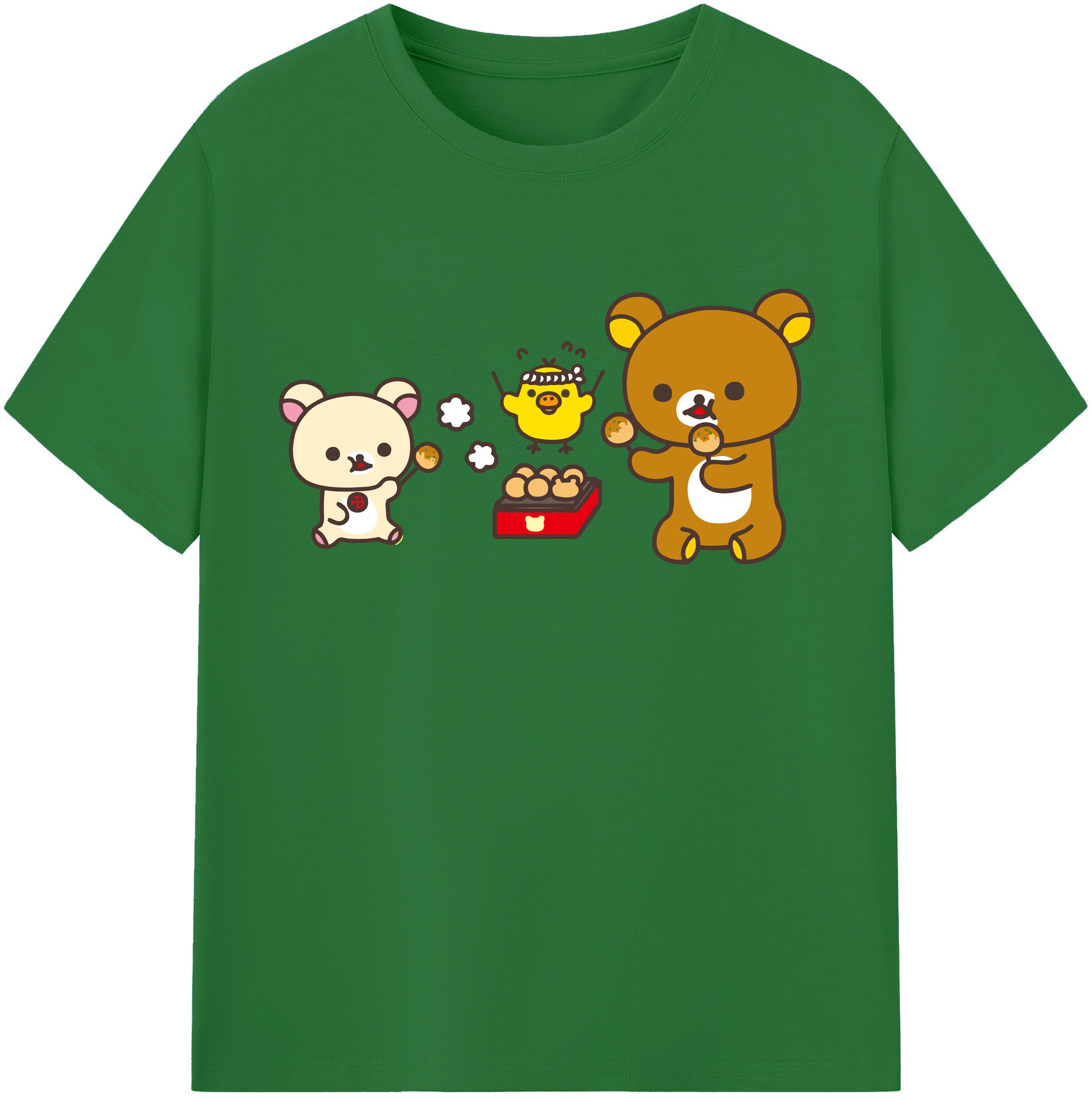 （画像用） リラックマ リラックマ キイロイトリ Rilakkuma Korilakkuma Kiiroitori 綿100％半袖Tシャツ（フロントプリント）