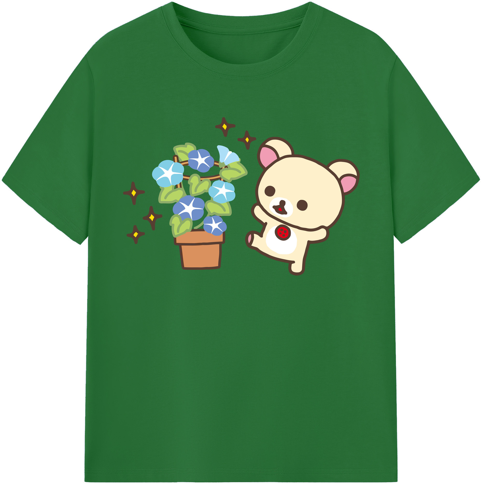 （画像用） リラックマ リラックマ キイロイトリ Rilakkuma Korilakkuma Kiiroitori 綿100％半袖Tシャツ（フロントプリント）