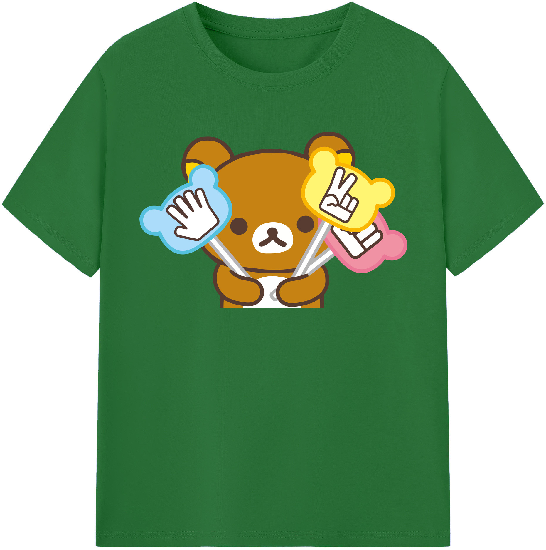 （画像用） リラックマ リラックマ キイロイトリ Rilakkuma Korilakkuma Kiiroitori 綿100％半袖Tシャツ（フロントプリント）