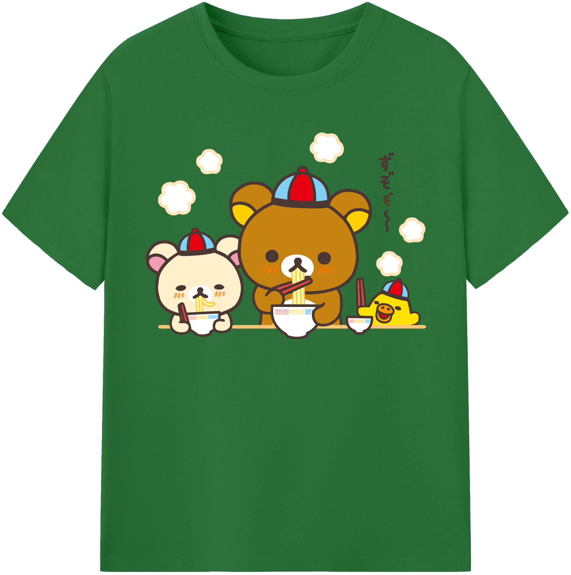 （画像用） リラックマ リラックマ キイロイトリ Rilakkuma Korilakkuma Kiiroitori 綿100％半袖Tシャツ（フロントプリント）