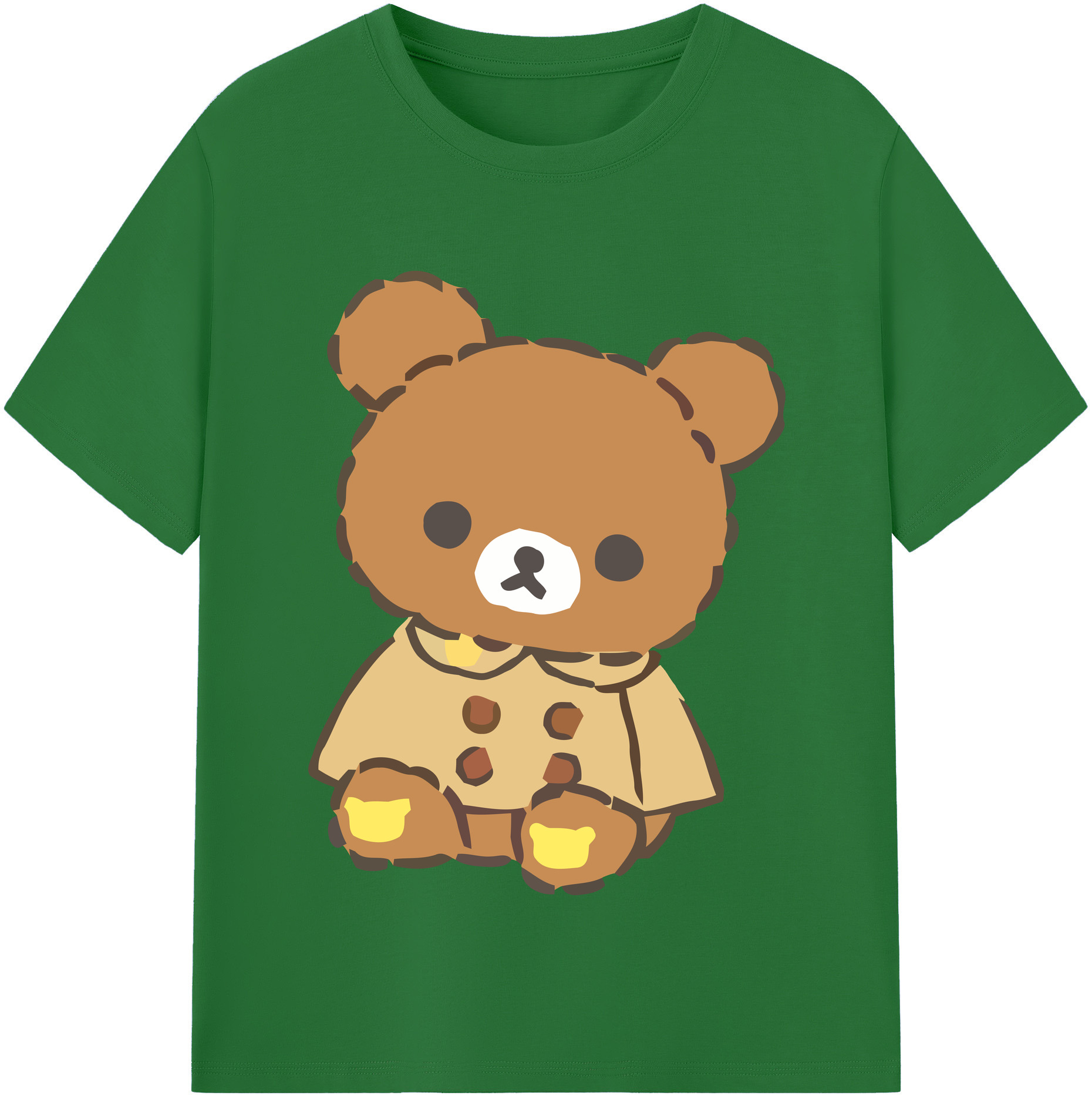 （画像用） リラックマ リラックマ キイロイトリ Rilakkuma Korilakkuma Kiiroitori 綿100％半袖Tシャツ（フロントプリント）