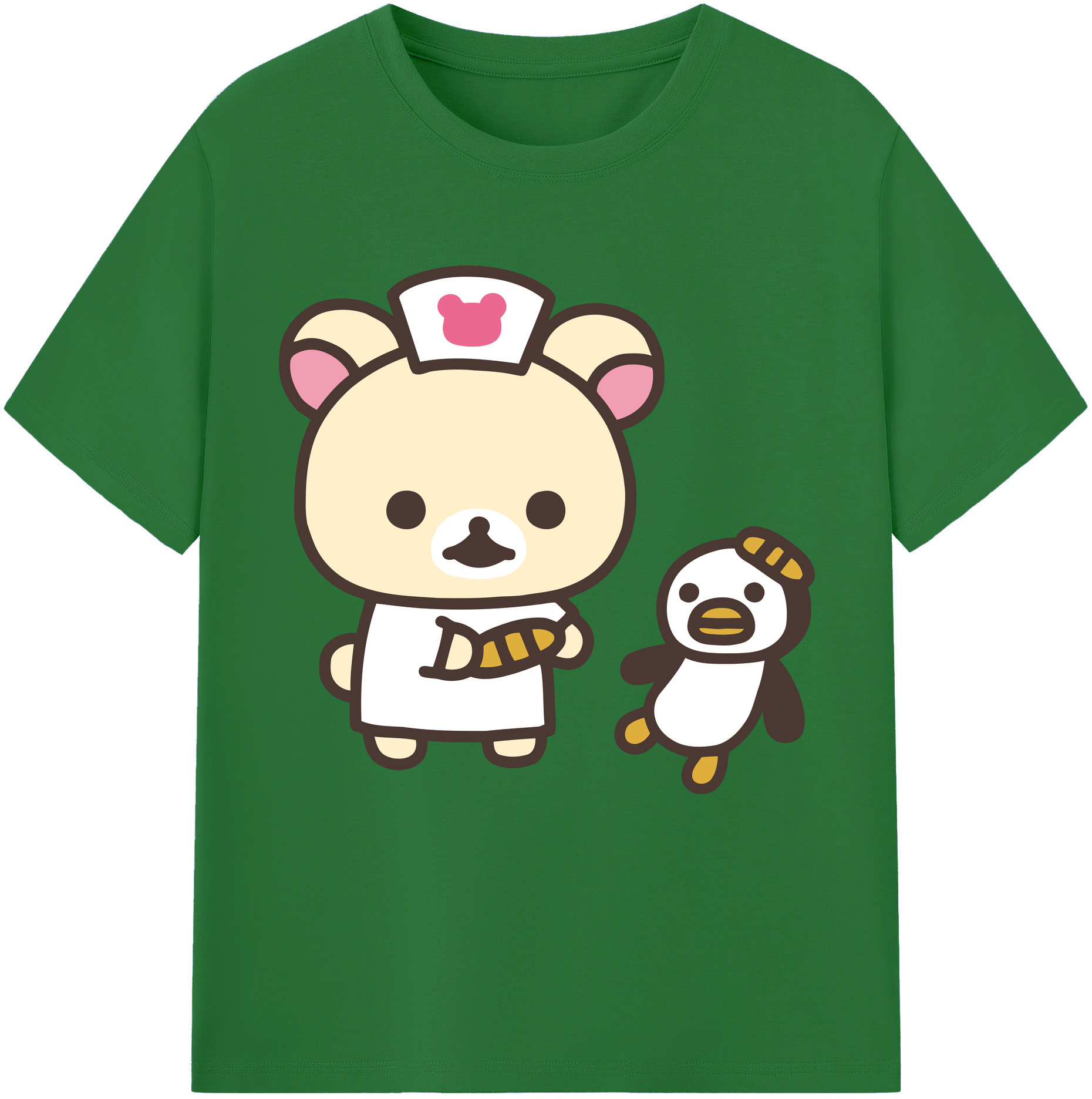 （画像用） リラックマ リラックマ キイロイトリ Rilakkuma Korilakkuma Kiiroitori 綿100％半袖Tシャツ（フロントプリント）