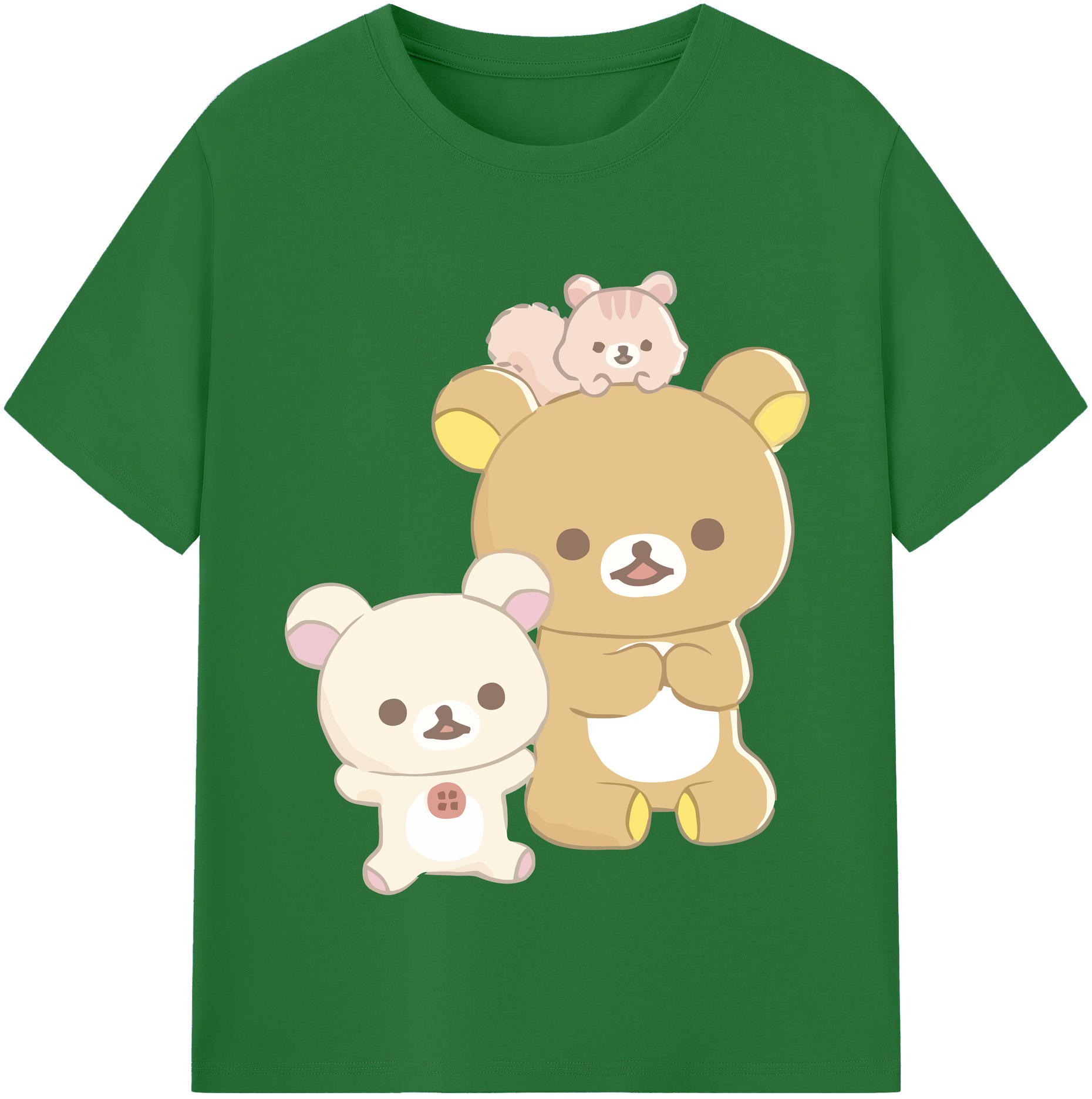 （画像用） リラックマ リラックマ キイロイトリ Rilakkuma Korilakkuma Kiiroitori 綿100％半袖Tシャツ（フロントプリント）