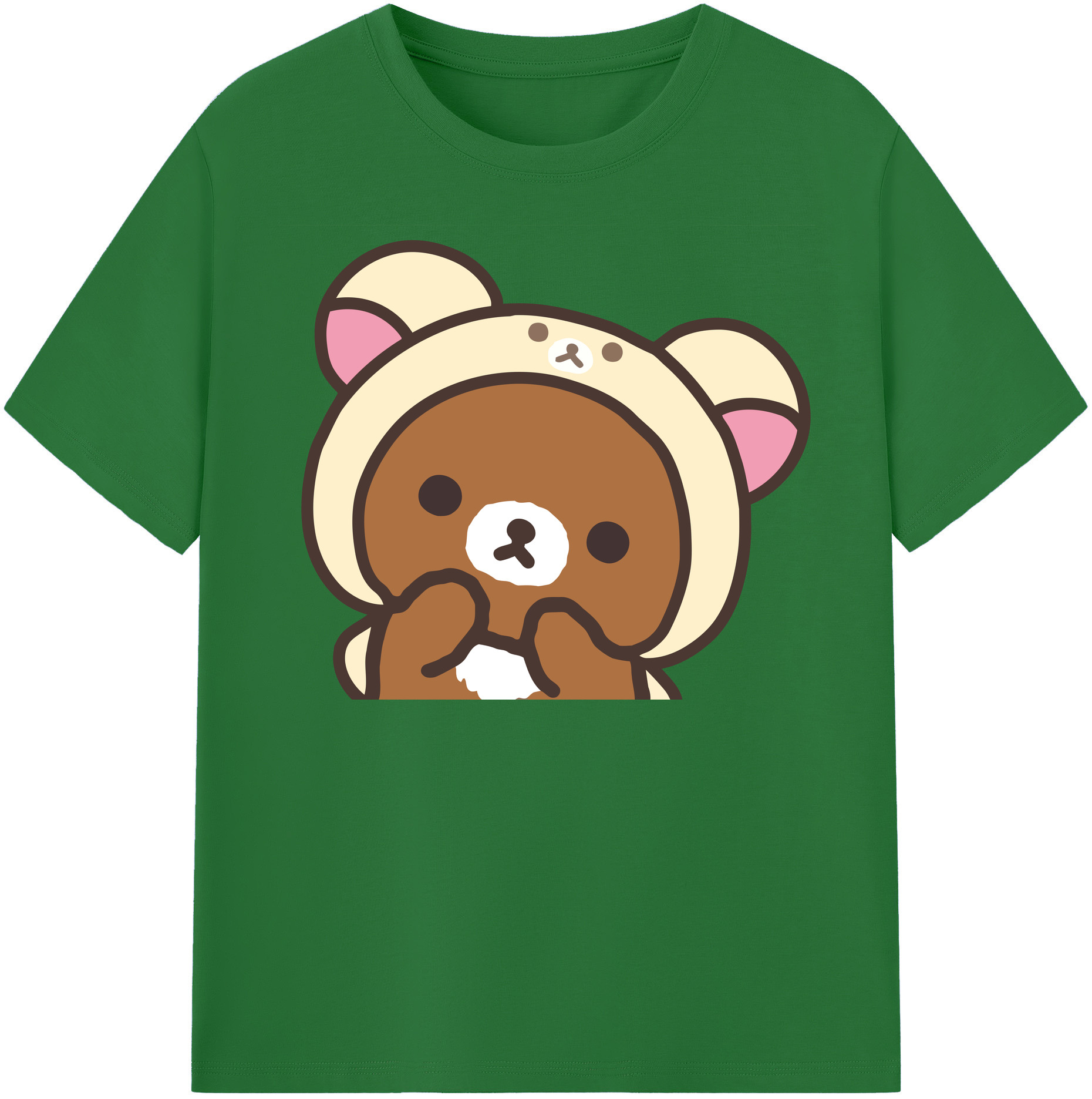 （画像用） リラックマ リラックマ キイロイトリ Rilakkuma Korilakkuma Kiiroitori 綿100％半袖Tシャツ（フロントプリント）