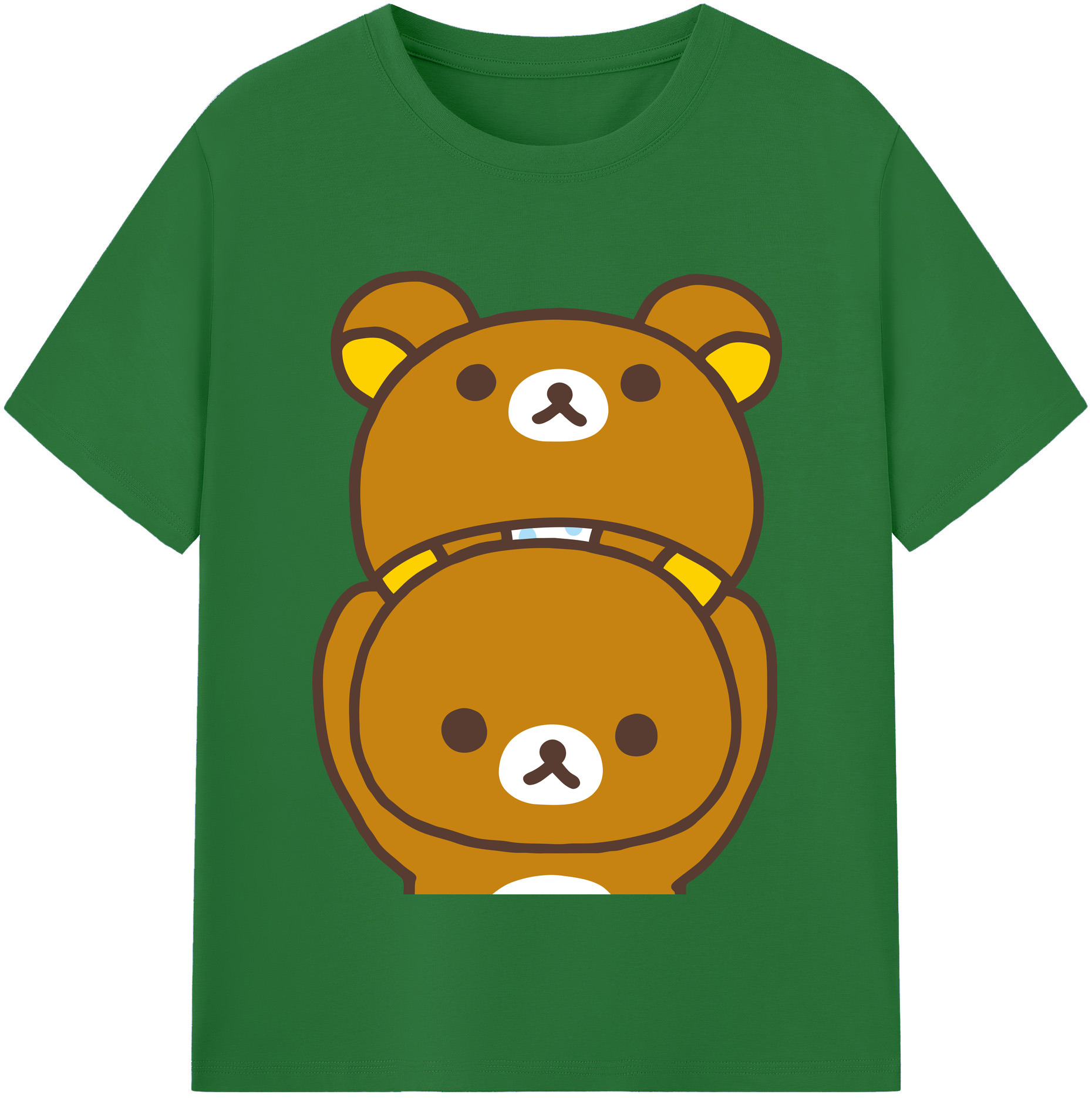 （画像用） リラックマ リラックマ キイロイトリ Rilakkuma Korilakkuma Kiiroitori 綿100％半袖Tシャツ（フロントプリント）