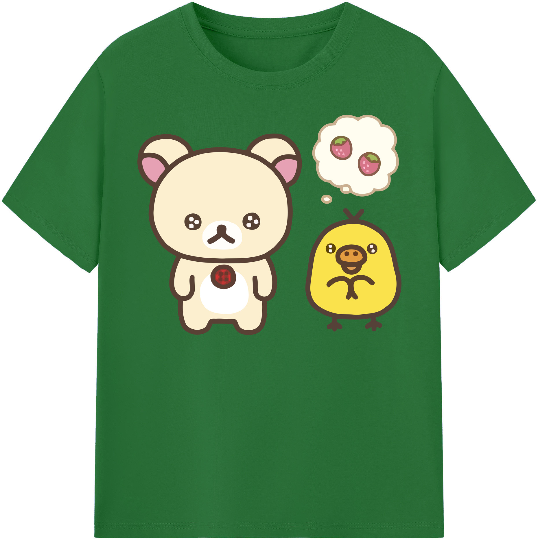 （画像用） リラックマ リラックマ キイロイトリ Rilakkuma Korilakkuma Kiiroitori 綿100％半袖Tシャツ（フロントプリント）