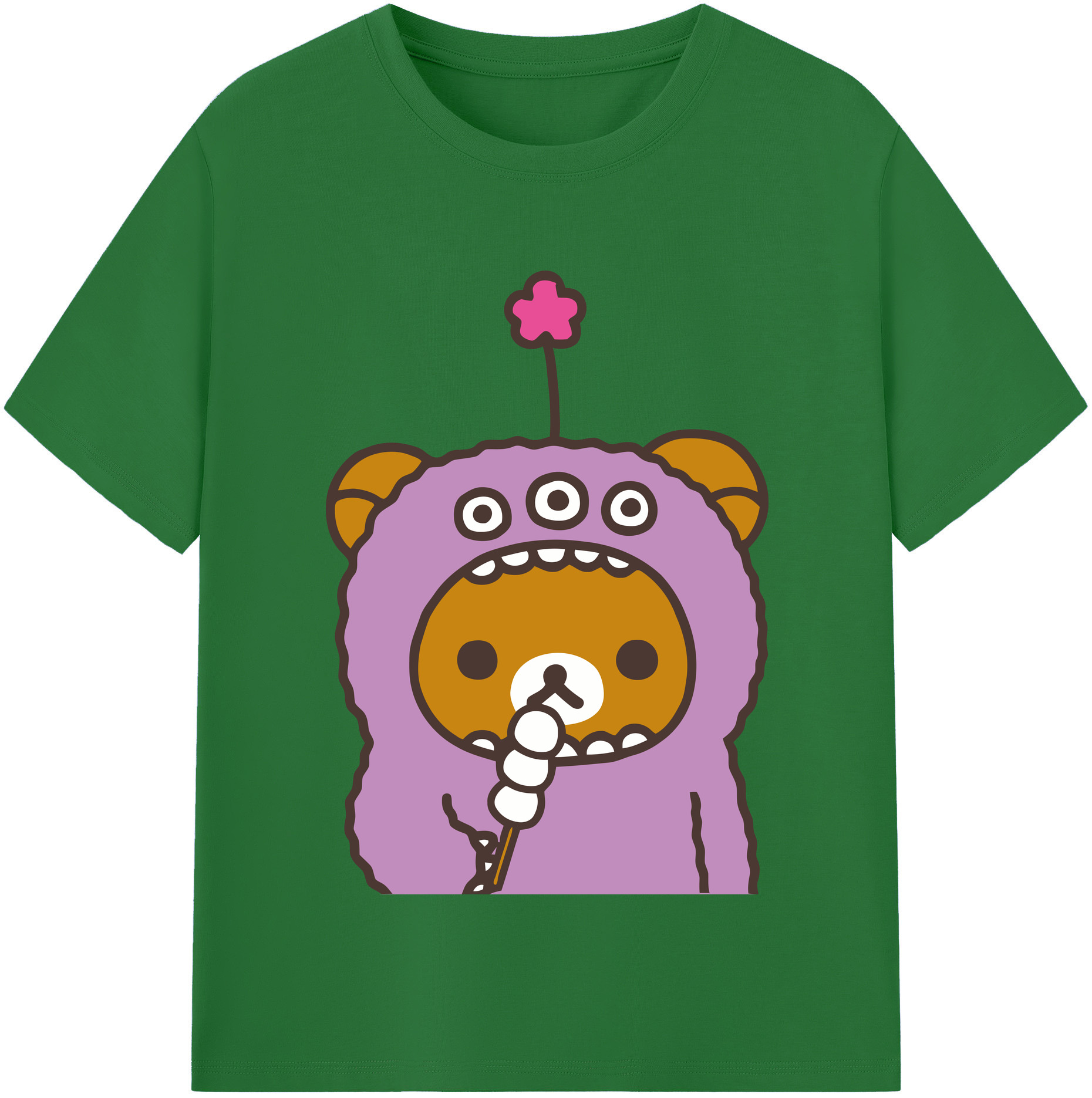 （画像用） リラックマ リラックマ キイロイトリ Rilakkuma Korilakkuma Kiiroitori 綿100％半袖Tシャツ（フロントプリント）